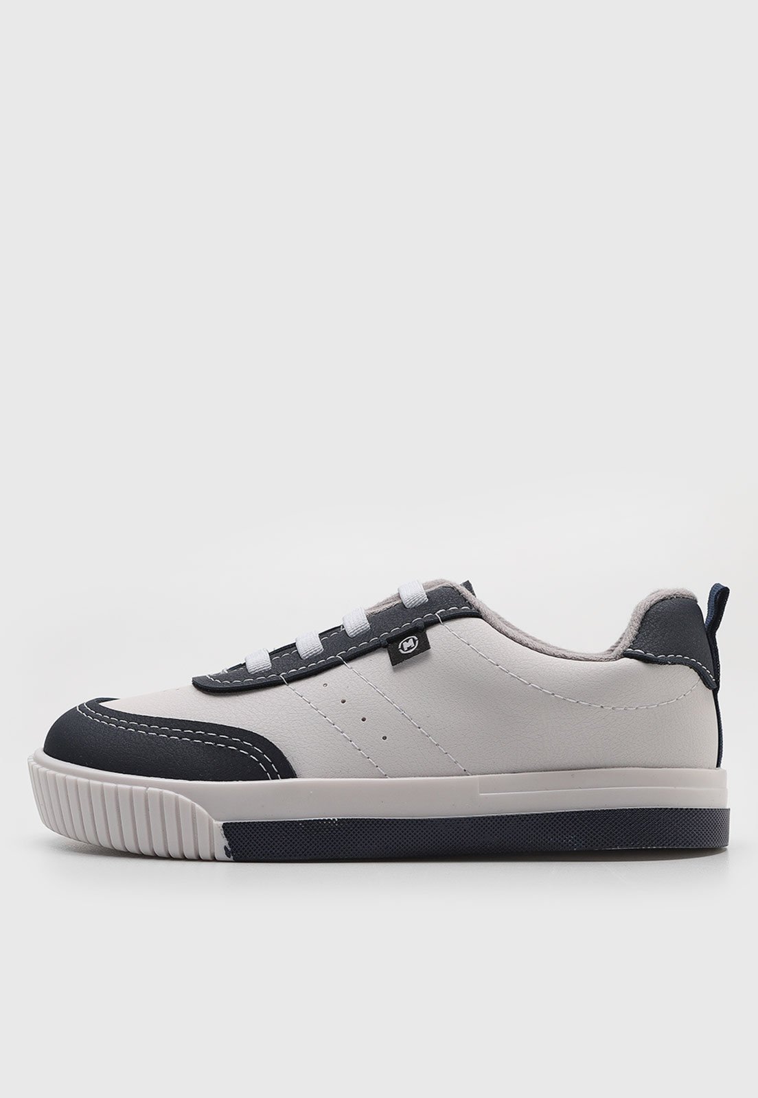 Vista 3 Infantil - Tênis Molekinho Recortes Off-White e Azul-Marinho off-white white MOLEKINHO off-white white
