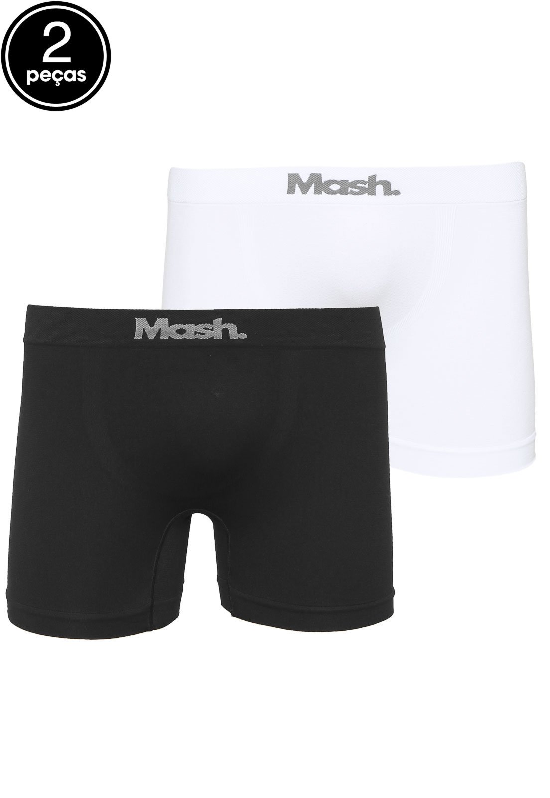 Kit 2 Pçs Cueca MASH Boxer Logo Preto e Branco