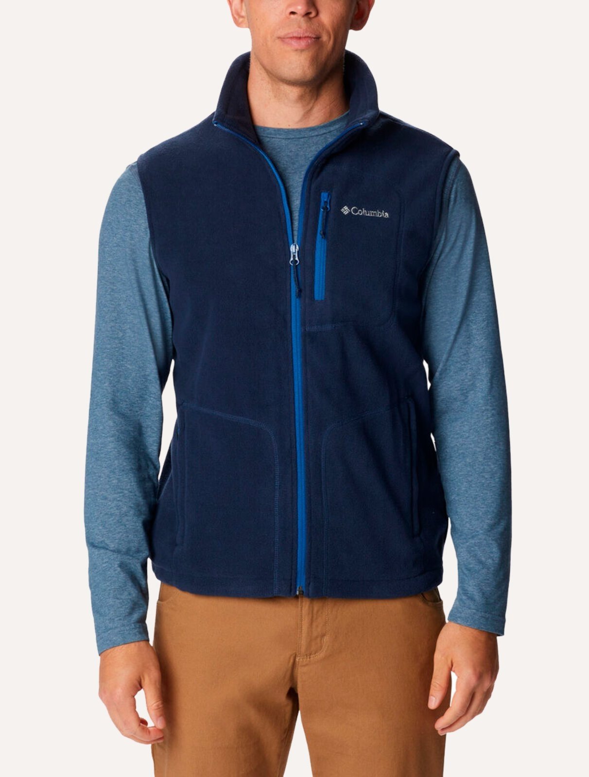 Colete Columbia Masculino Fleece Fast Trek Azul Marinho