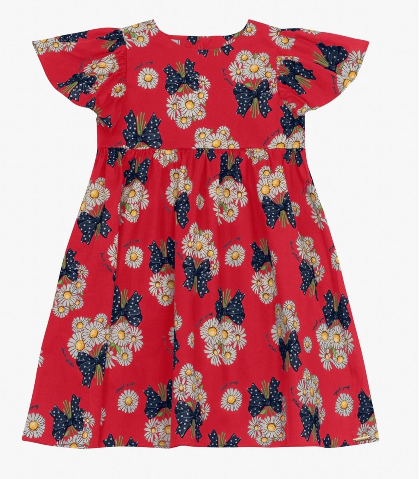 Infantil – Vestido em Popeline Estampado Trick Nick Vermelho