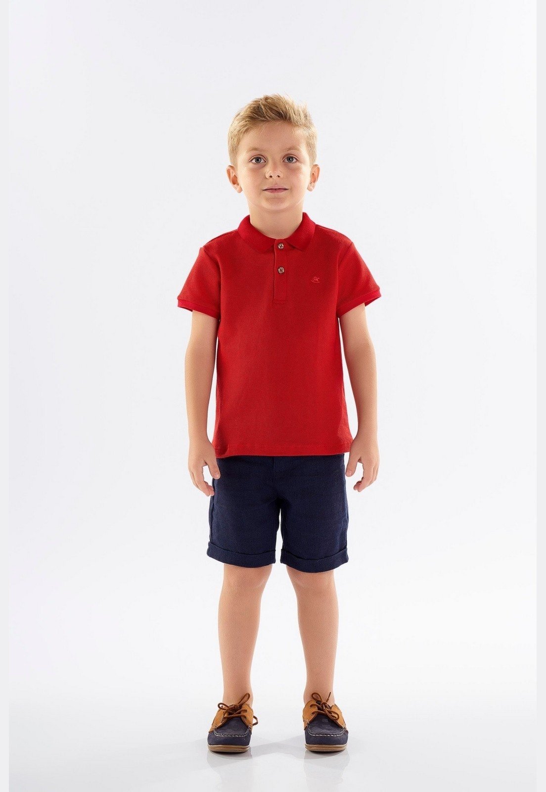 Infantil - Camisa Polo Manga Curta para Menino em Piquet Up Baby Vermelho