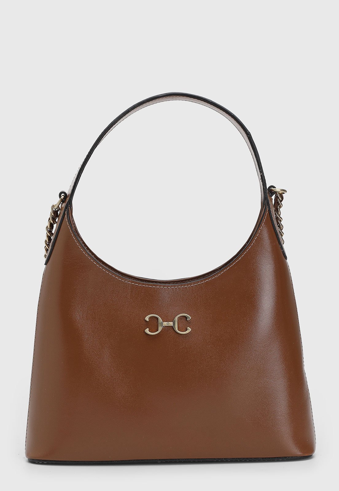 Bolsa Média Capodarte Corrente Logo Metálico Mogno