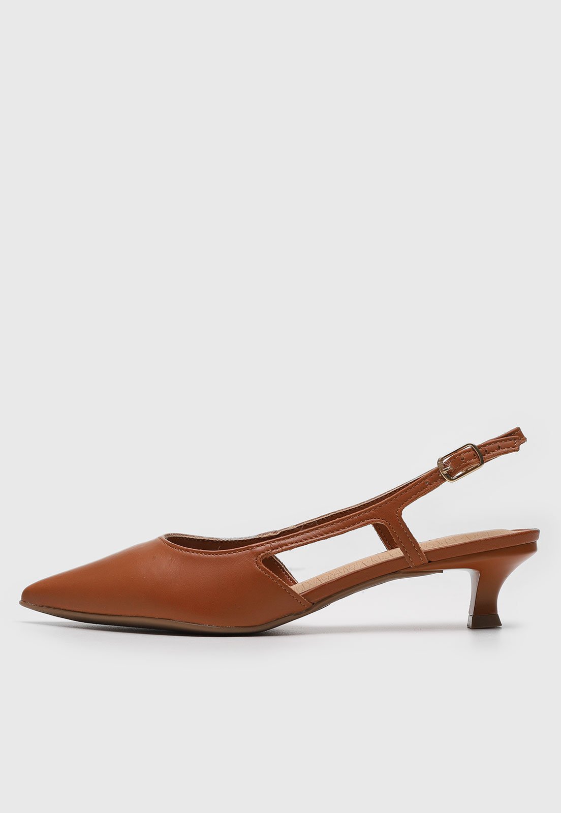 Scarpin Feminino Bottero Ponta Fina Salto Baixo Marrom