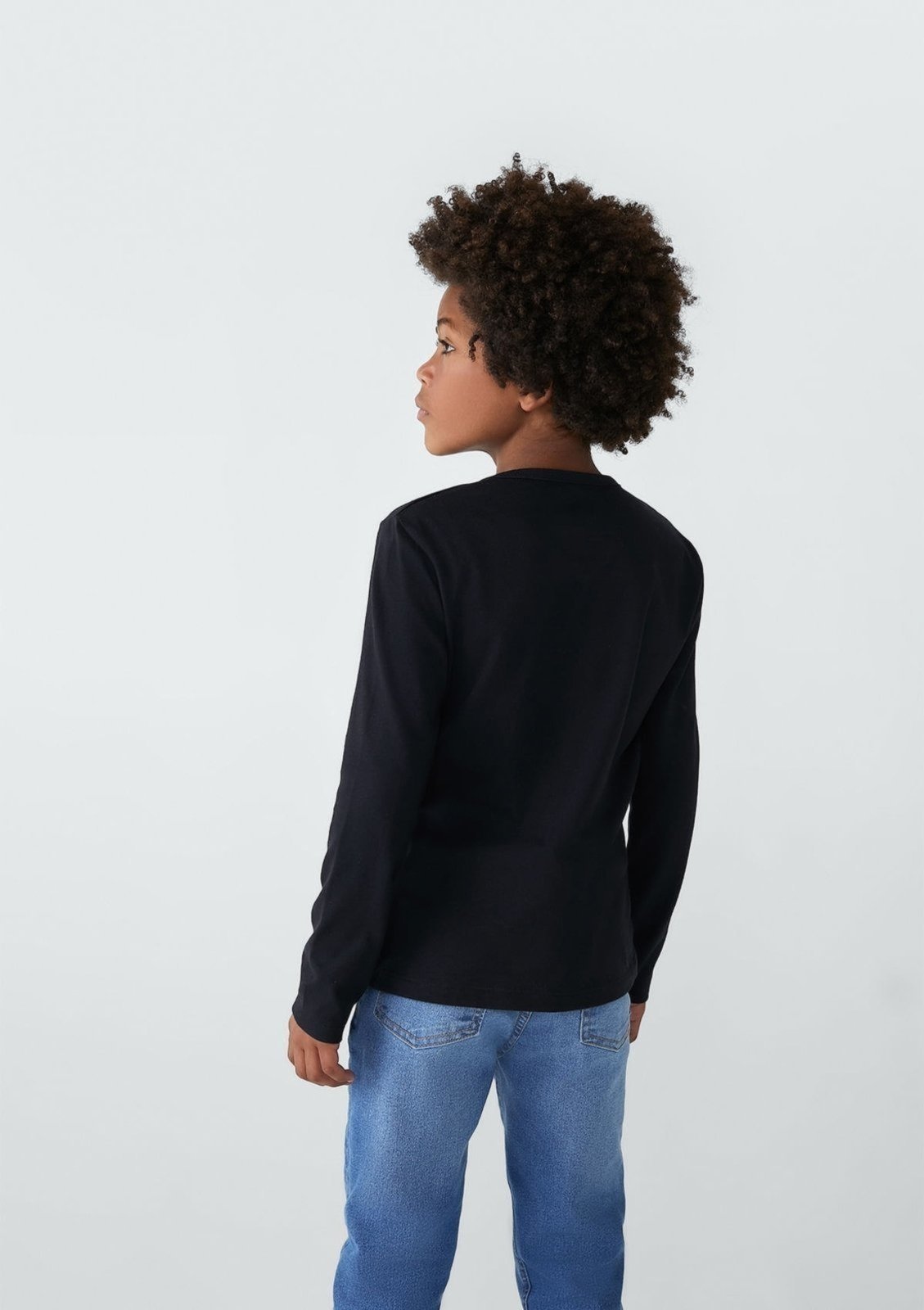 Vista 3 Infantil - Camiseta Manga Longa Tam 1 A 16 Hering preto Hering preto