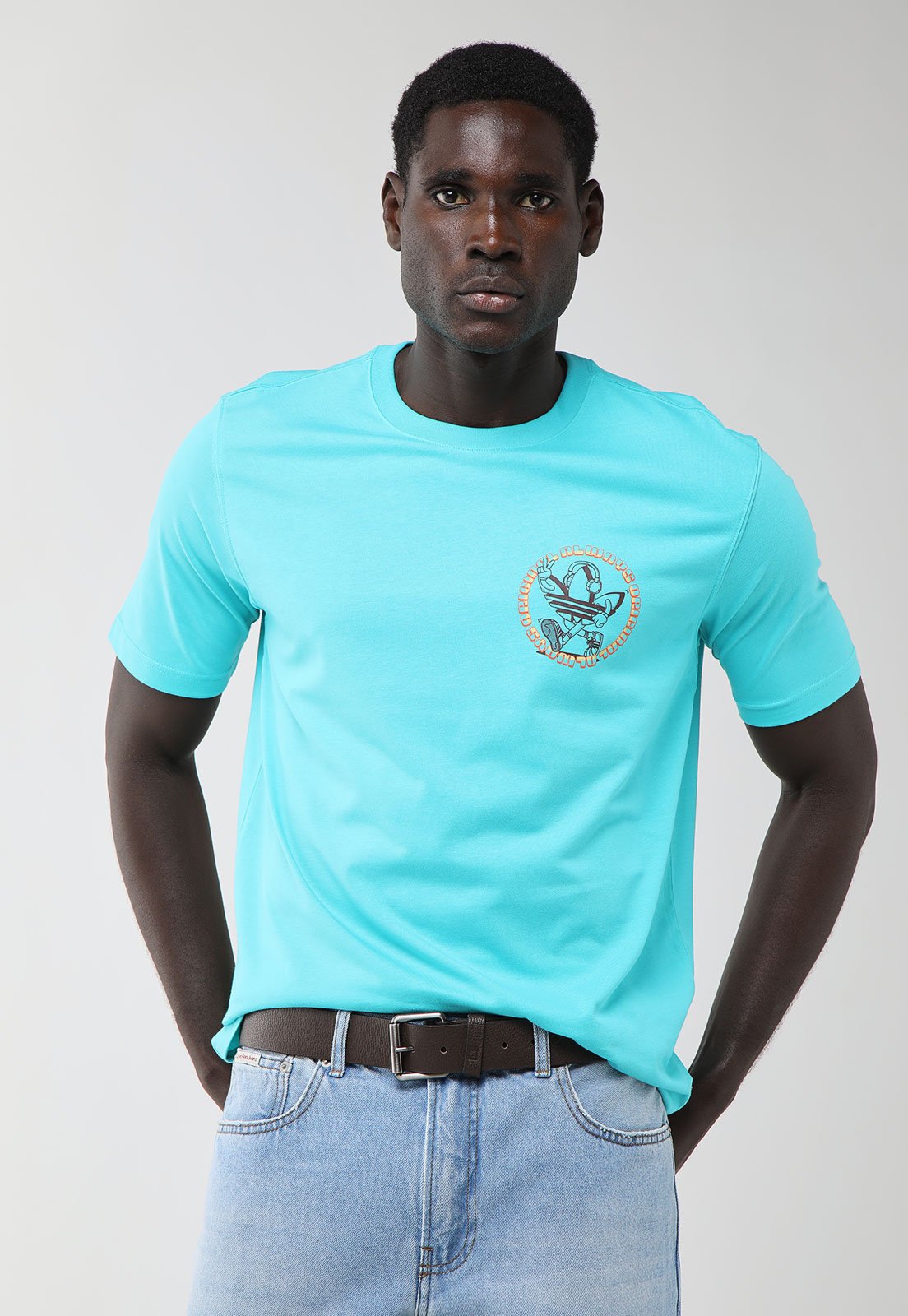 Camiseta Masculina Adidas Originals Trefoil Graf Azul