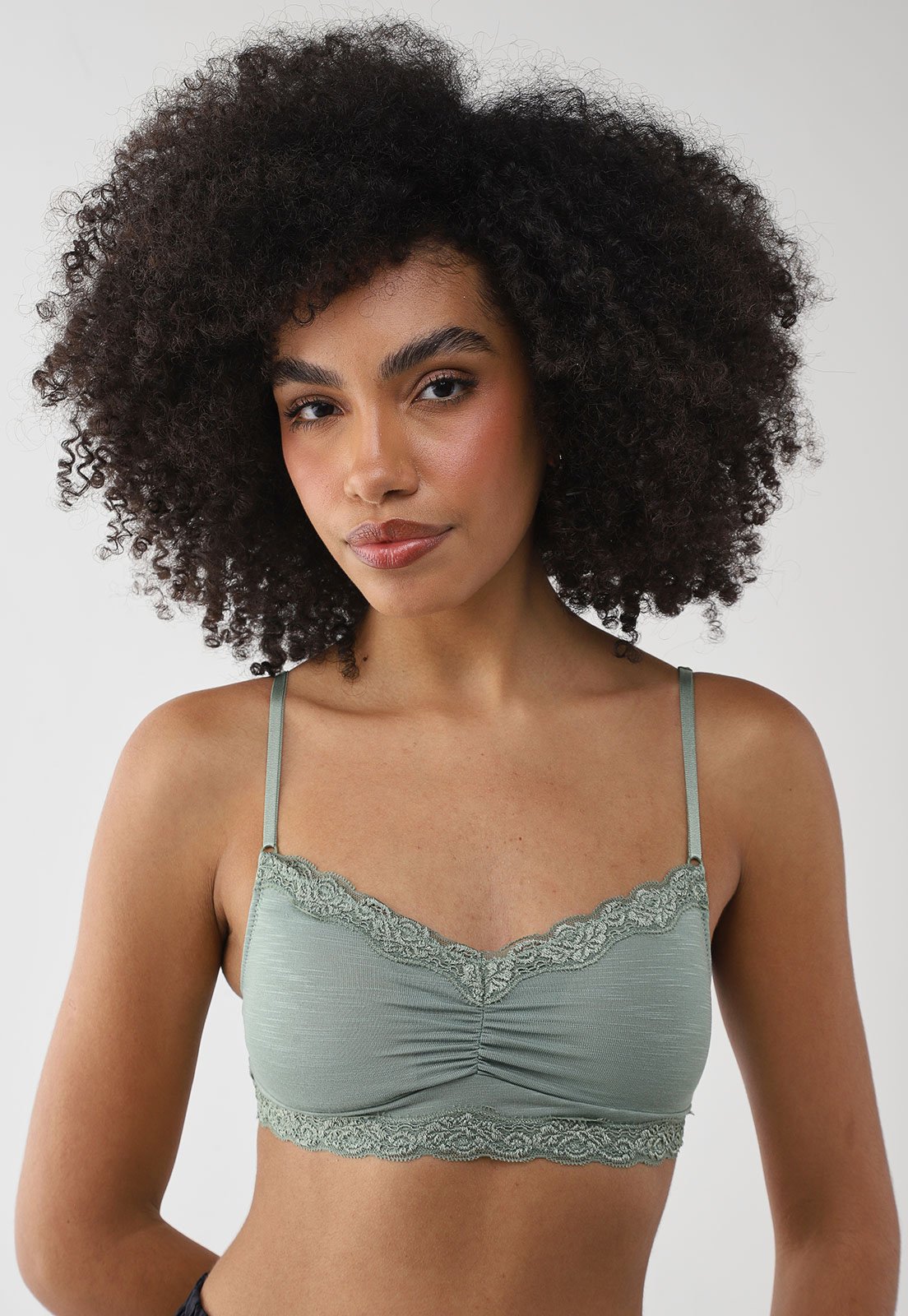 Sutiã Top Feminino Hope Renda Verde