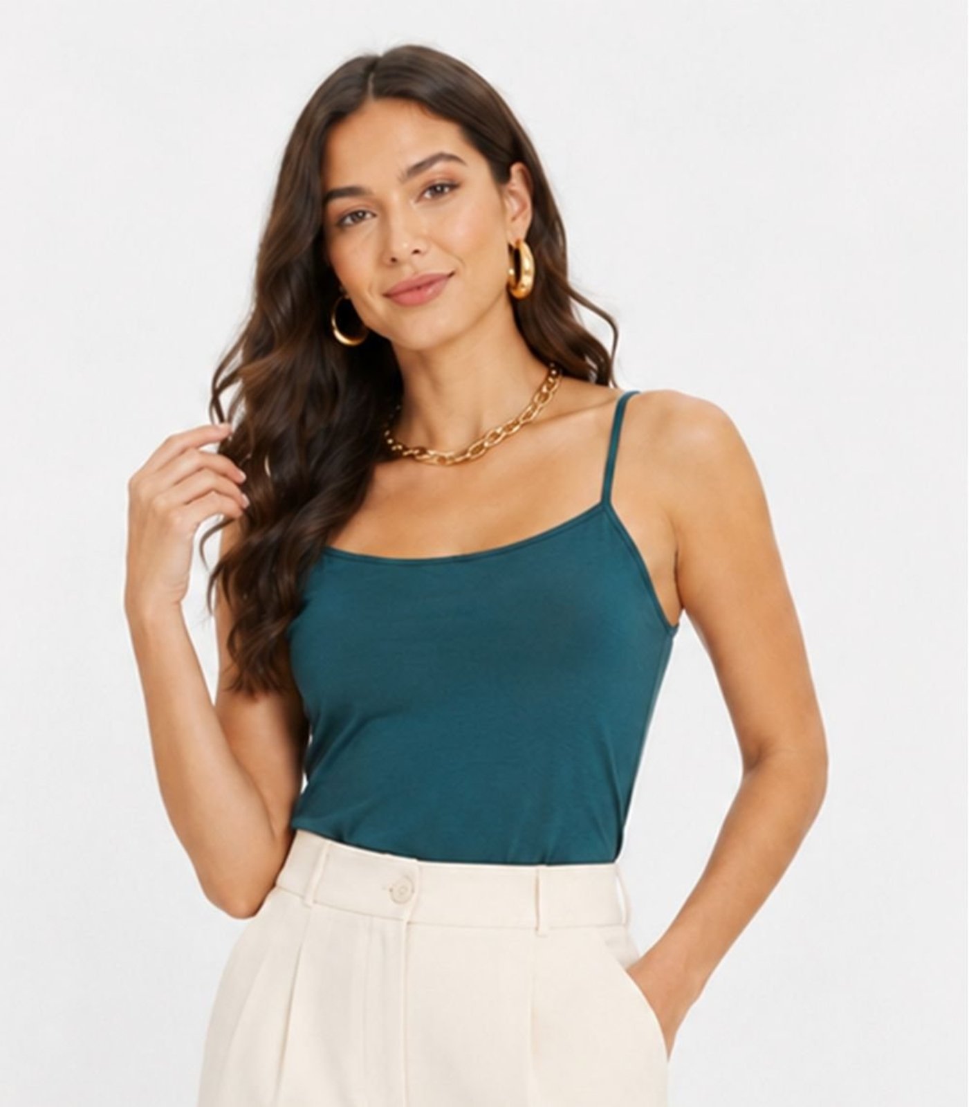 Regata Cotton Básica Feminina Kohmar Verde