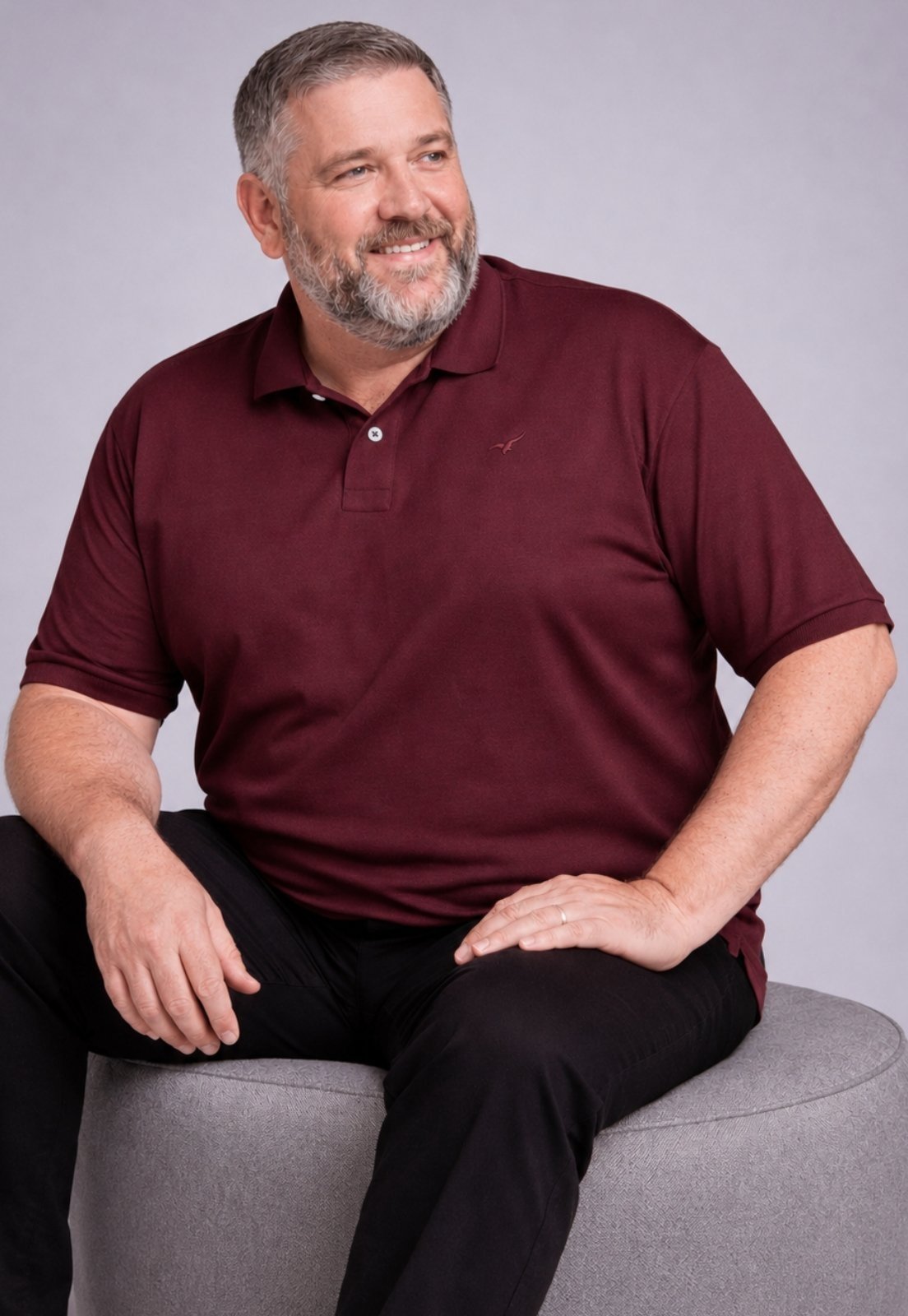 Polo Masculina Camisa Plus Size Algodão Daze Modas Vinho
