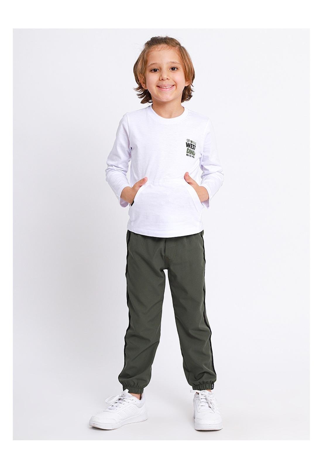 Infantil - Conjunto Menino Calça Banana Danger 3 Branco
