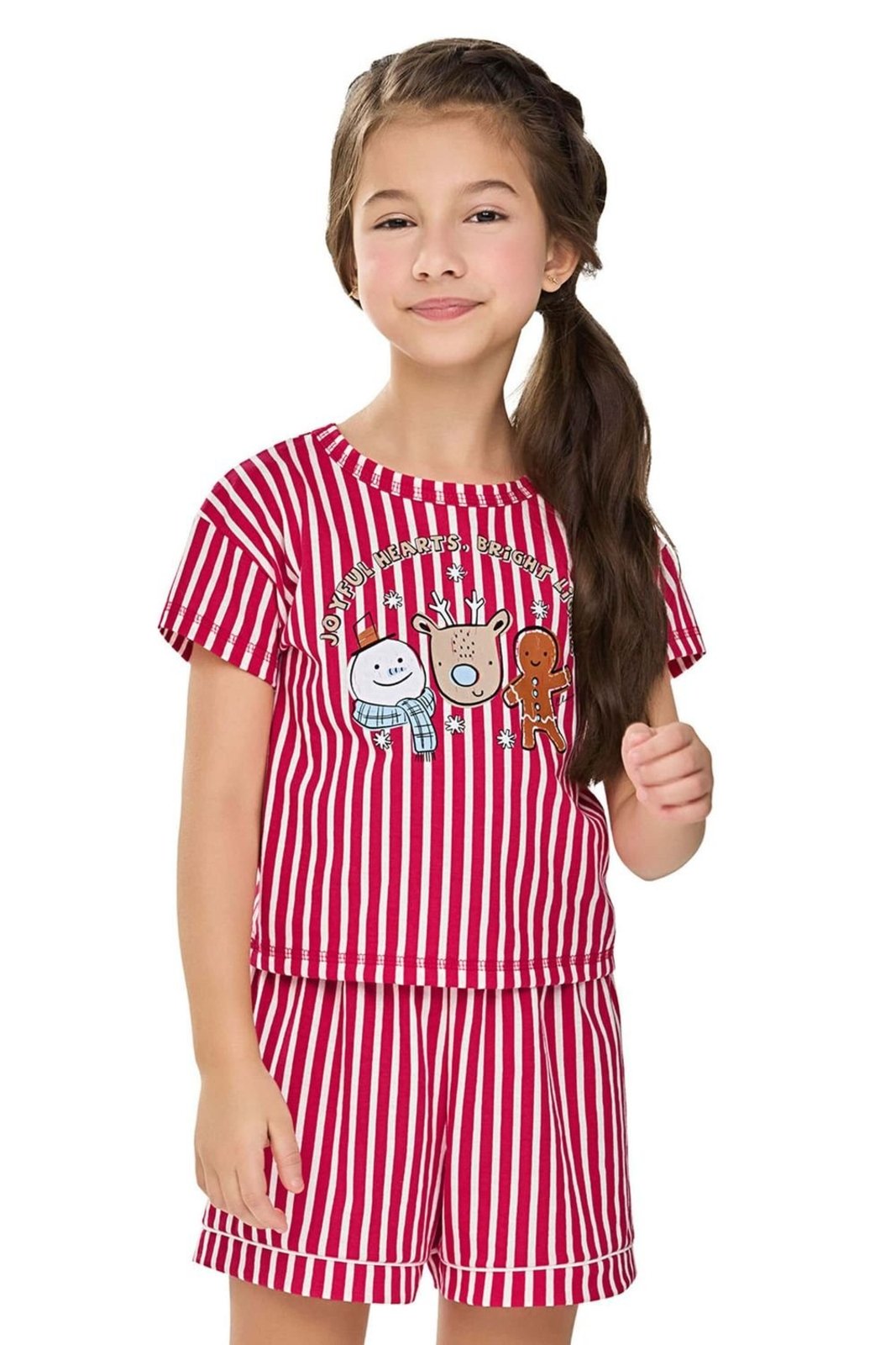 Vista 2 Pijama Menina Especial Natal Elian vermelho Elian vermelho
