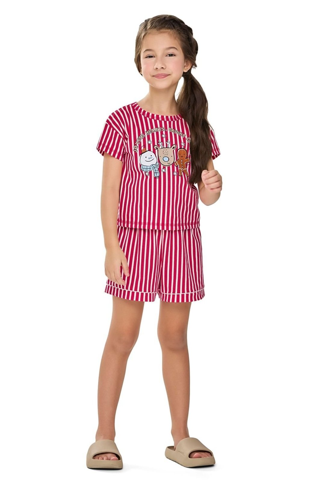Vista 3 Pijama Menina Especial Natal Elian vermelho Elian vermelho