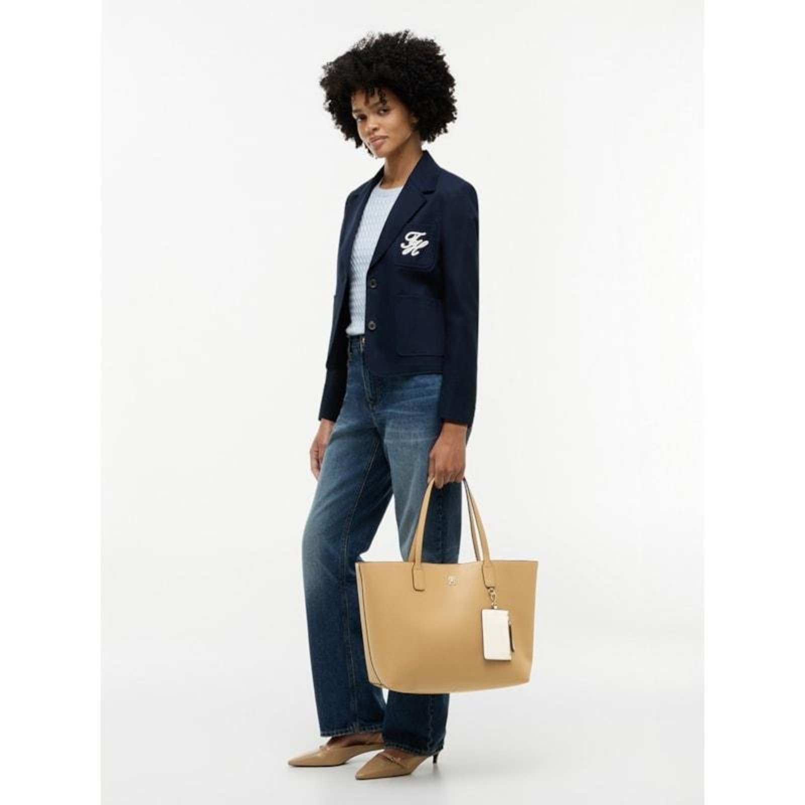 Bolsa Tote Icon Monograma Th Marrom
