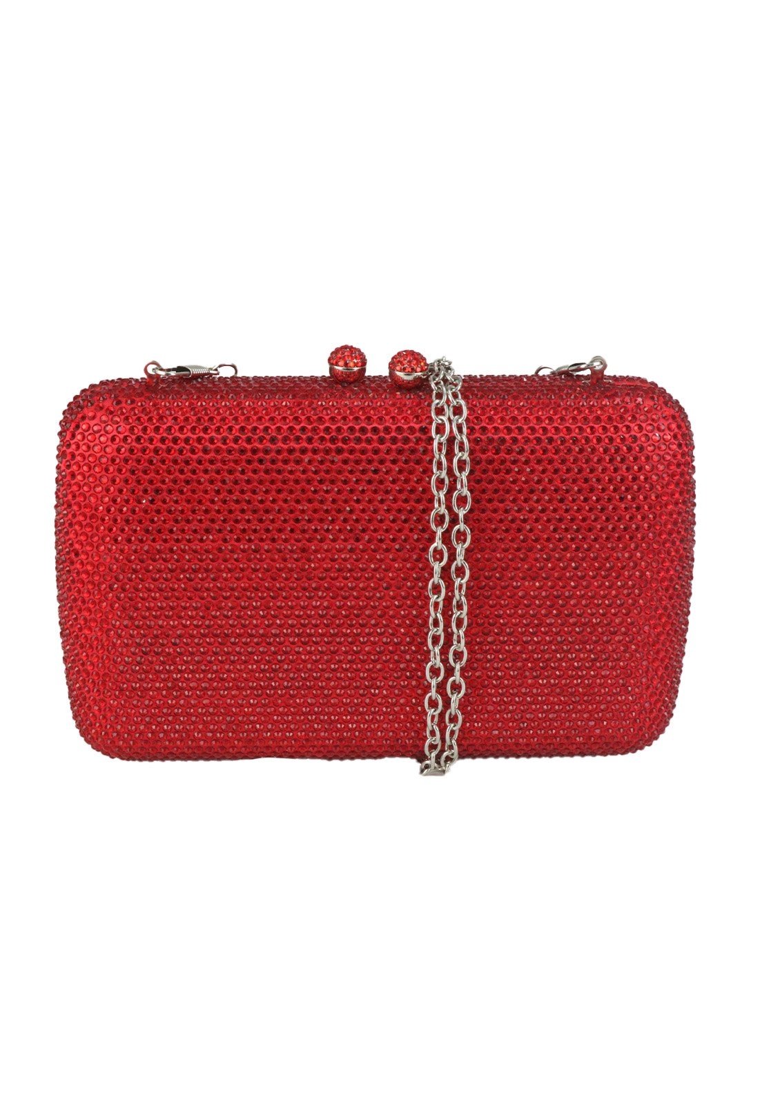 Bolsa Nua Duza de Festa Casamento Clutch Strass Vermelho - Seif