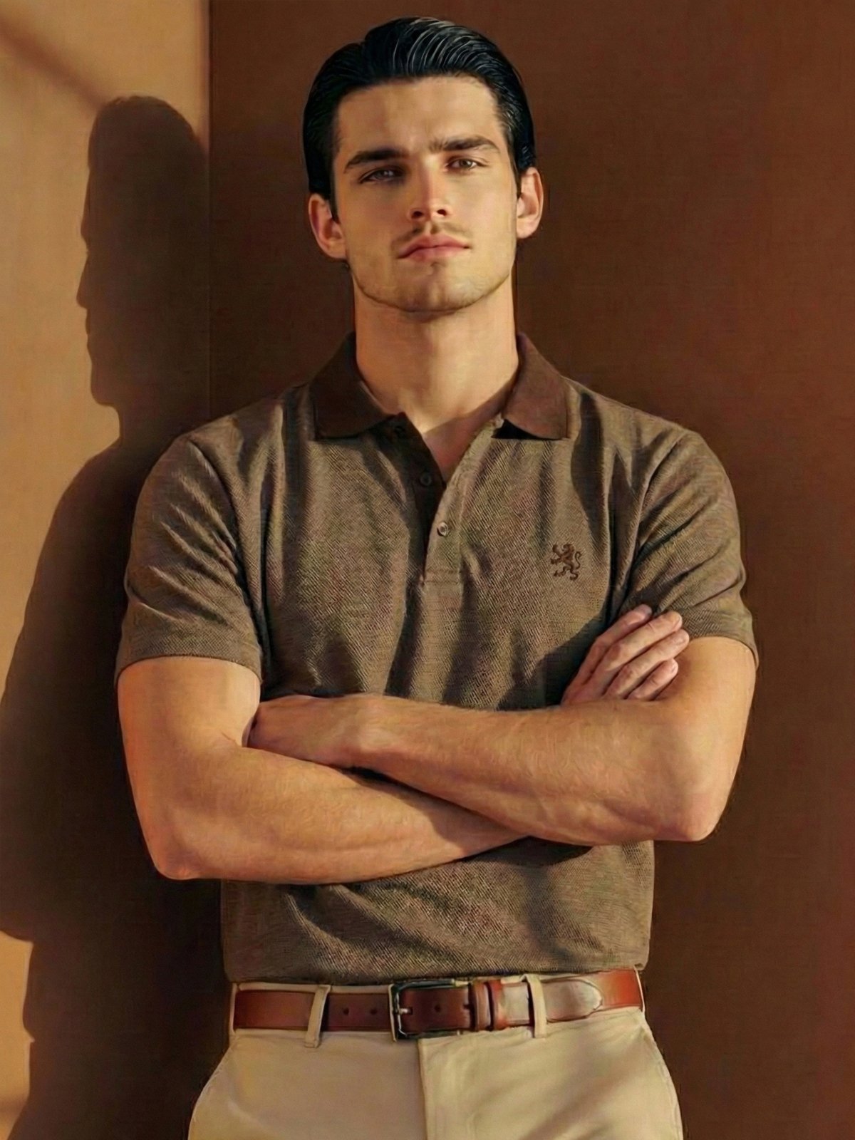 Vista 2 Camisa Polo Manga Curta Social FS CONCEPT marrom FS CONCEPT marrom