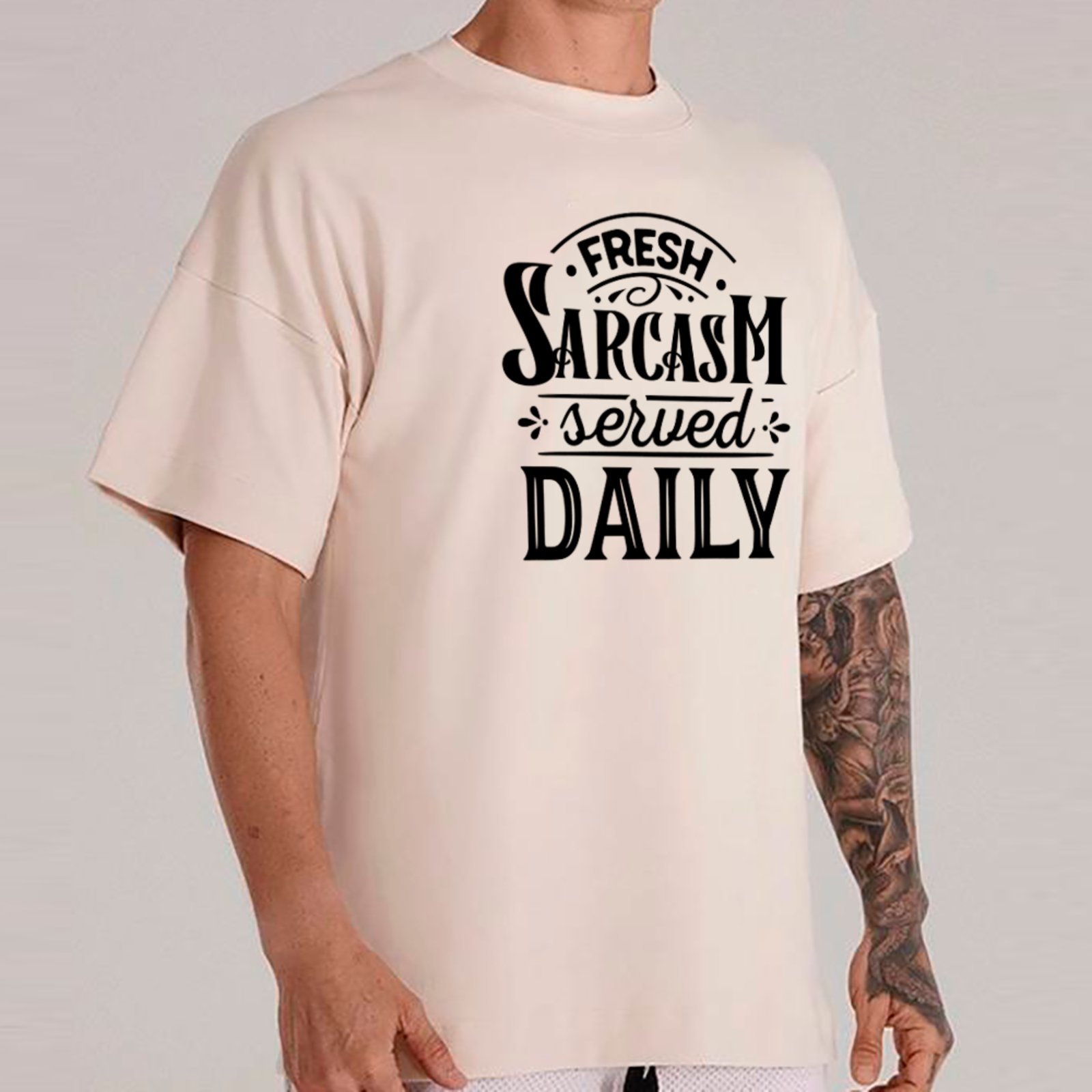 Vista 2 Camiseta Ousy Básica Sarcasmo Diário Estampa Frase Unissex Off White off-white white ousy off-white white