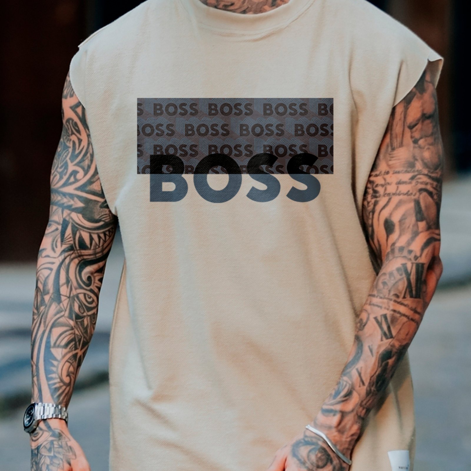 Regata Machão Boss Fashion Urbana Estilo Hype Off White