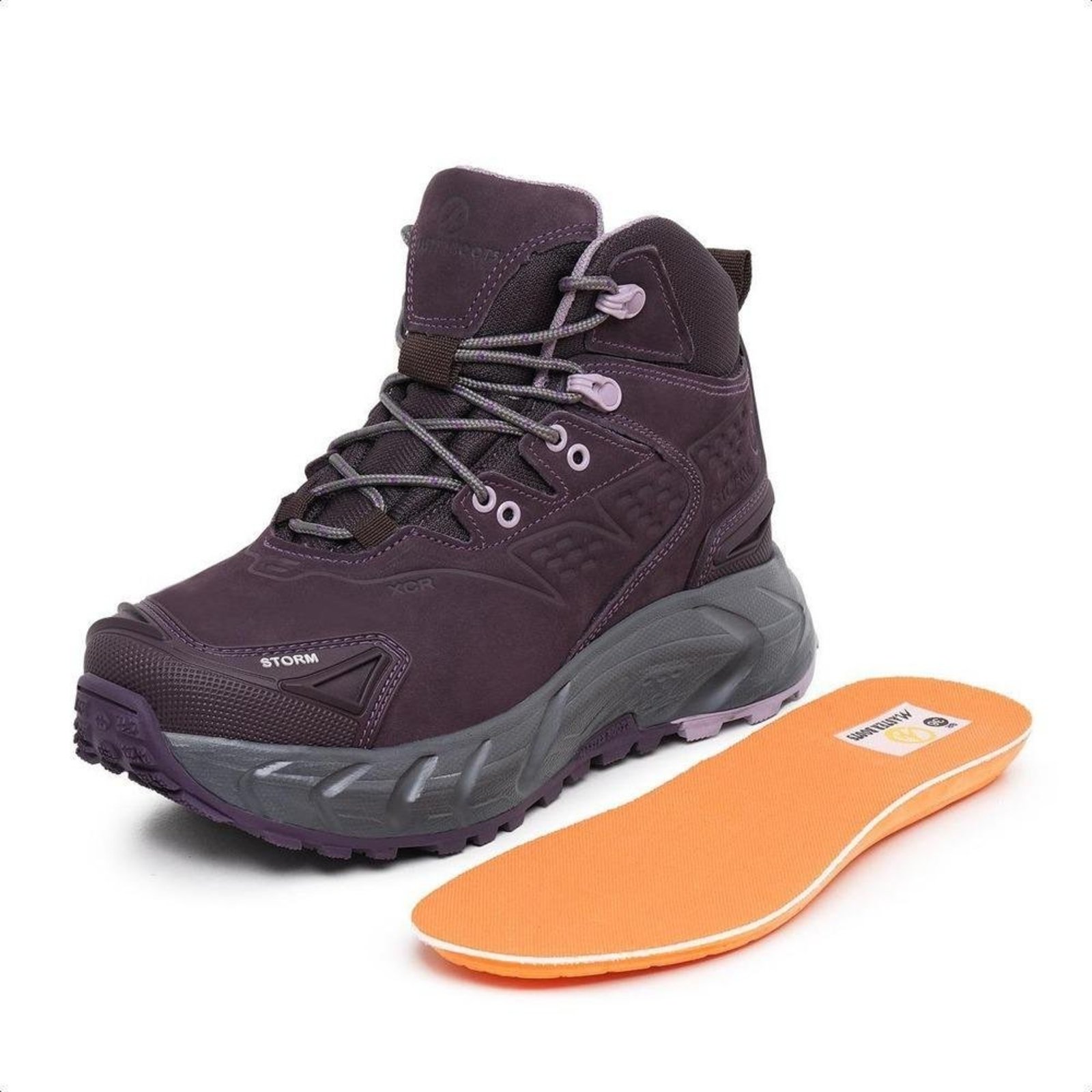 Coturno Feminino Storm EVA em Couro Areia 33 Roxo