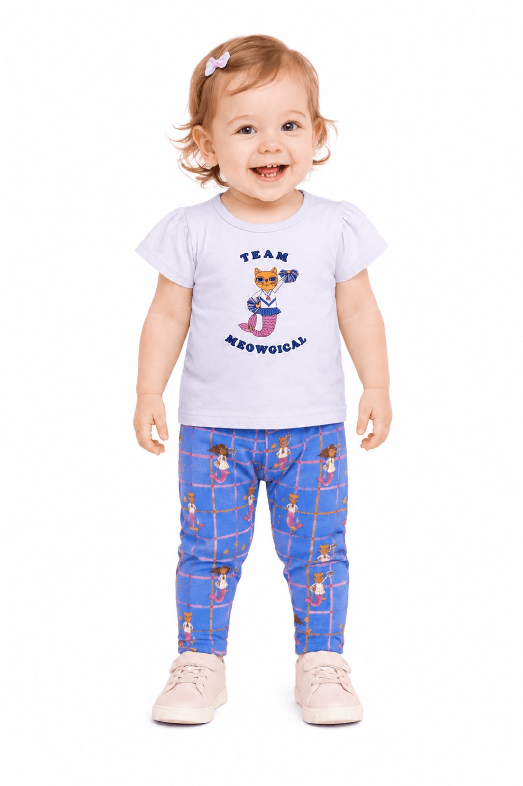 Infantil - Conjunto Menina Animadoras Subaquáticas Alphabeto Azul