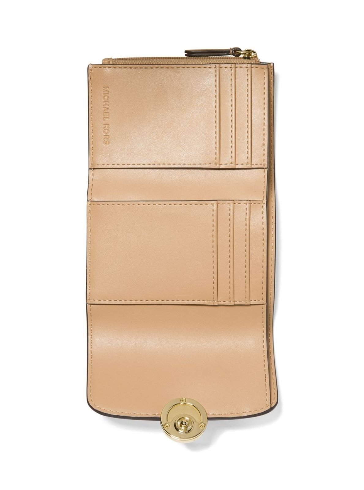 Vista 3 Carteira Leida Logo Média 35S4g9gf2m740 Michael Kors dourado Michael Kors dourado