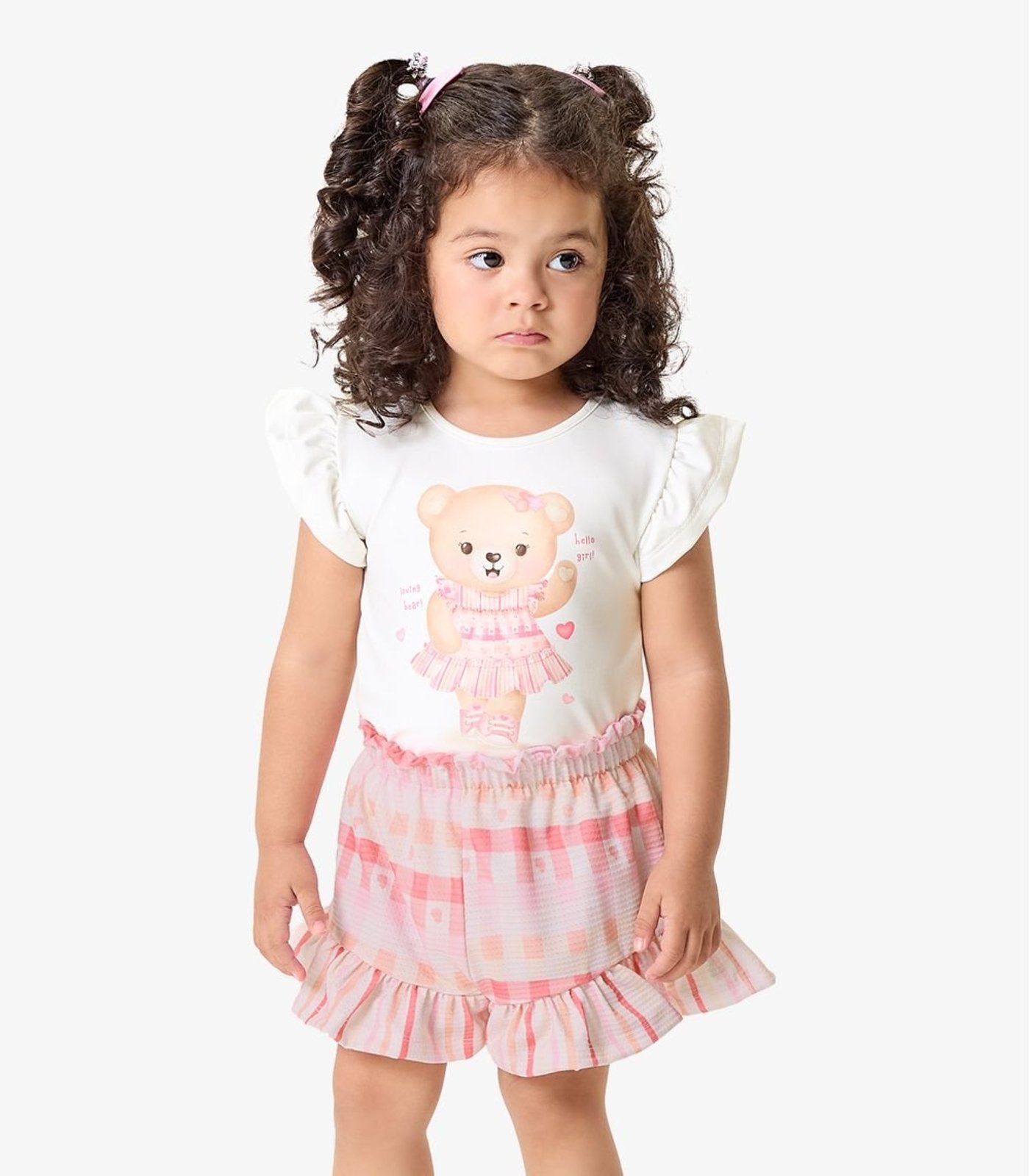 Infantil - Conjunto Blusa Com Shorts Rovi Rosa
