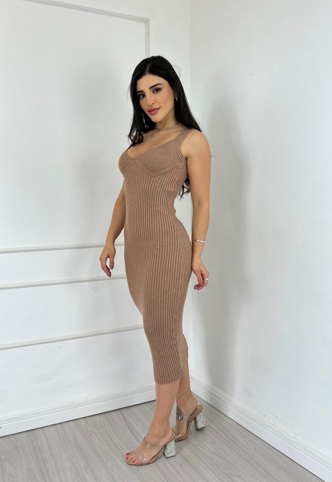 Vestido Tubinho Midi Tricot Karle