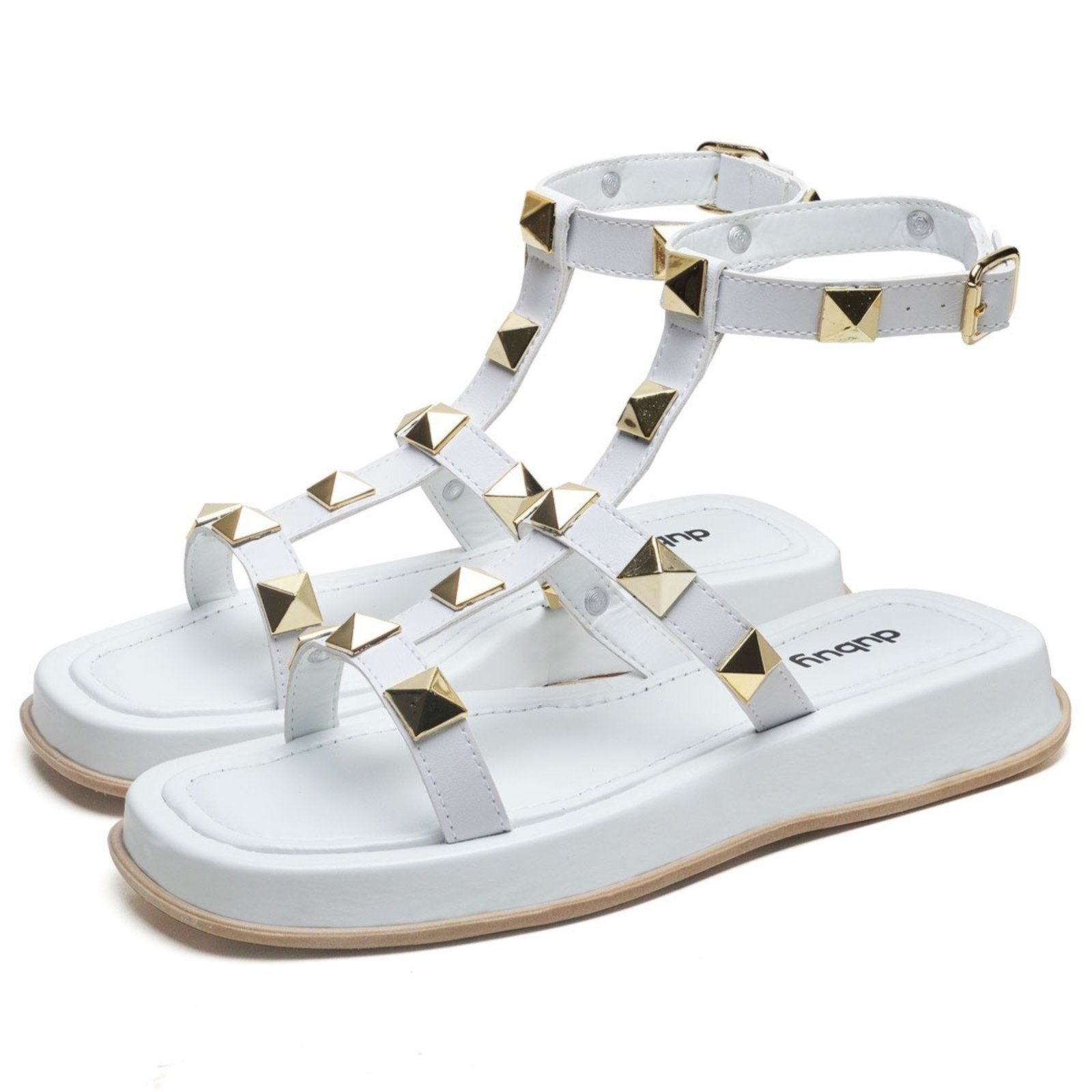 Sandália Plataforma Feminina Pirâmide DUBUY 2053FG Branco