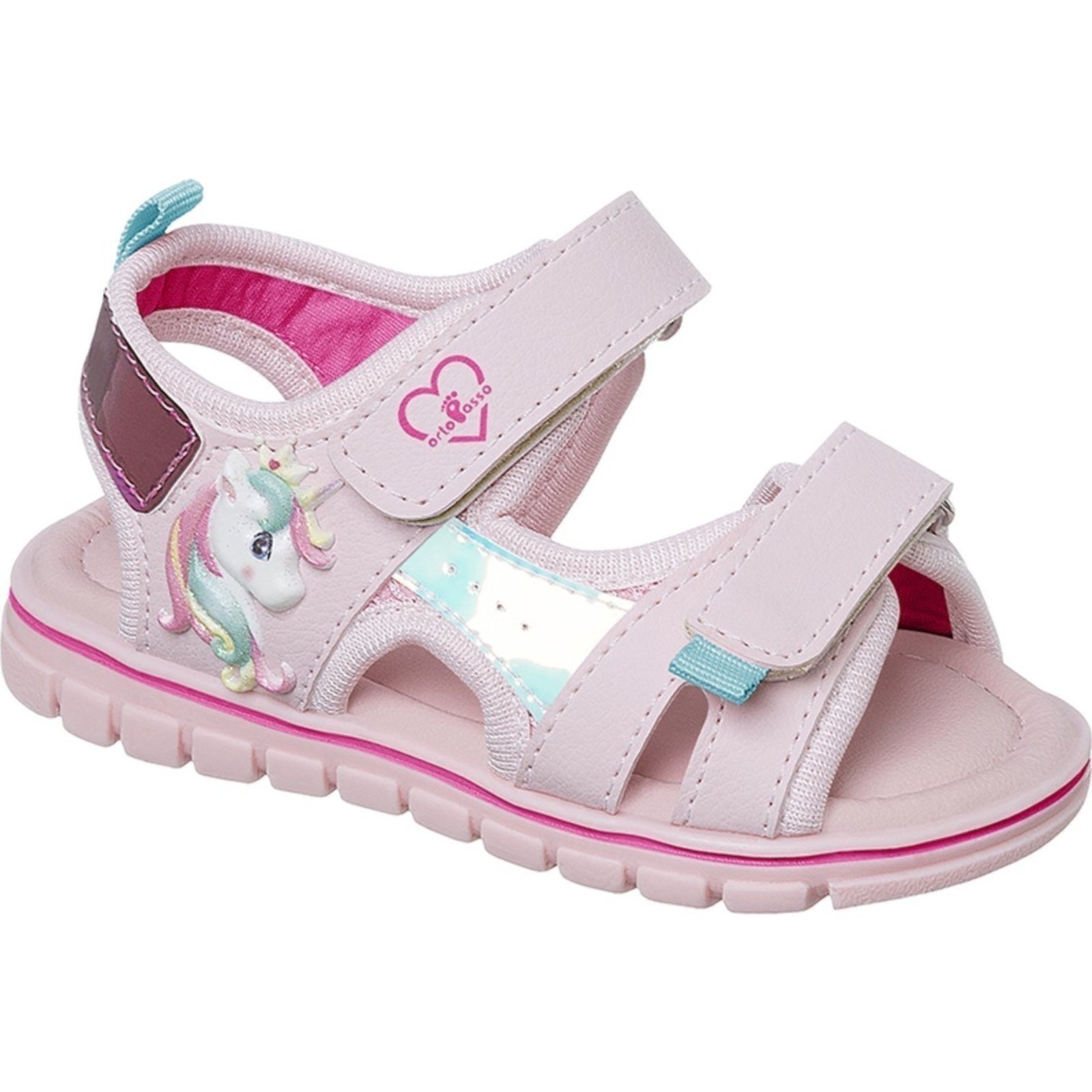 Infantil – Sandália Ortopasso Anatômica Menina Unicórnio Rosa
