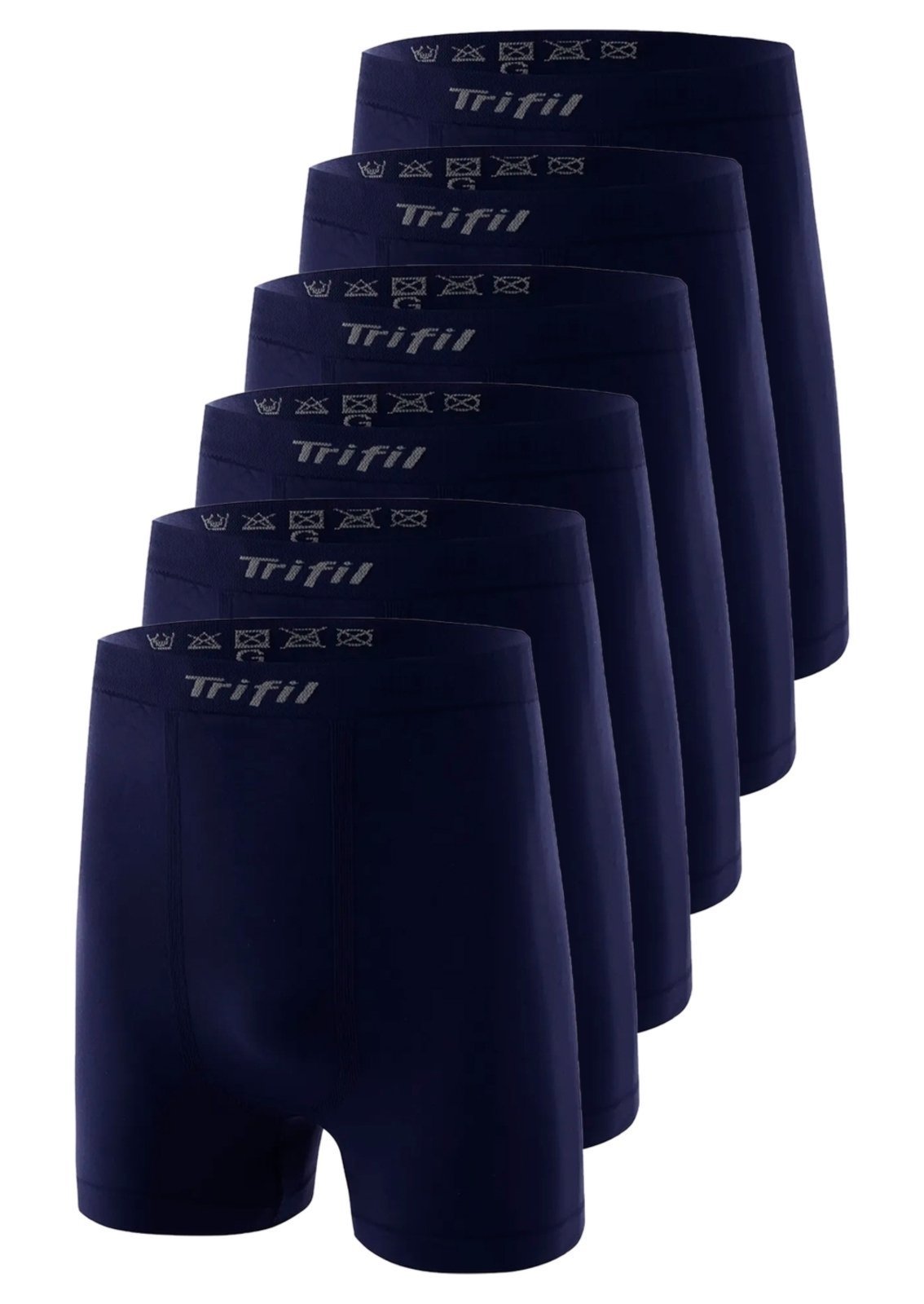 Kit com 6 Cuecas Boxer Trifil 4411 Plus Size Azul Marinho