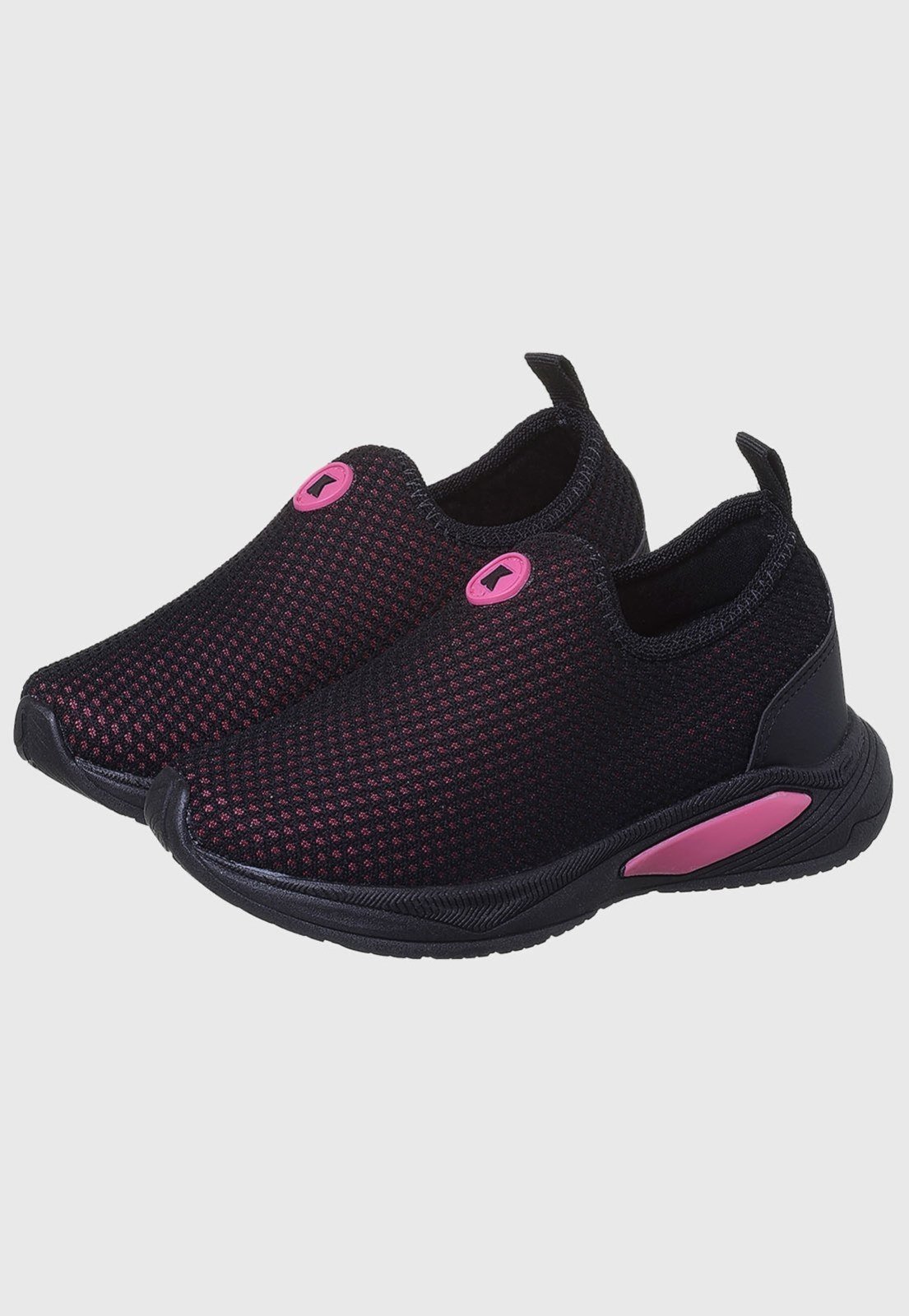 Infantil – Tênis Meia Calce Facil Feminino Preto com Pink K Telinha tep
