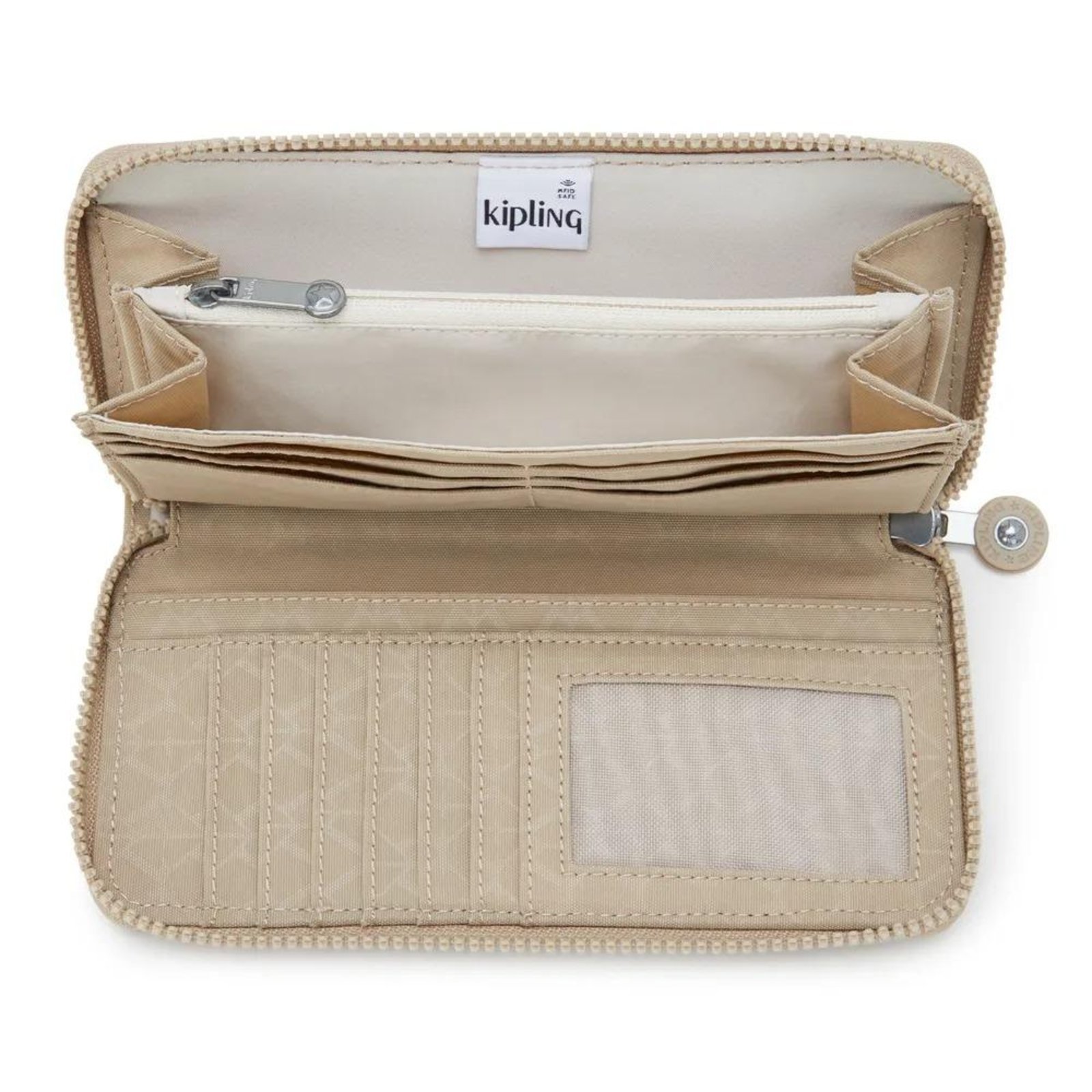 Vista 3 Carteira Kipling Money World Sign Beige Emb Kipling bege beige