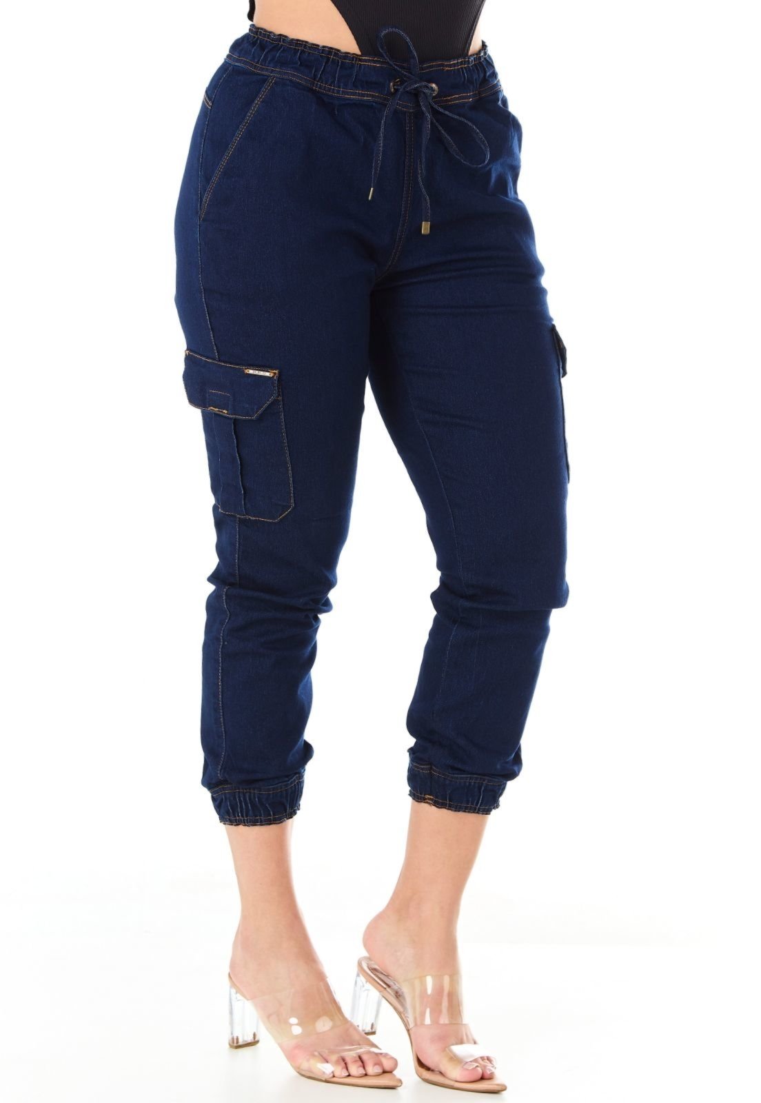 Calça Jeans HNO Jeans Jogger Cargo Azul Escuro