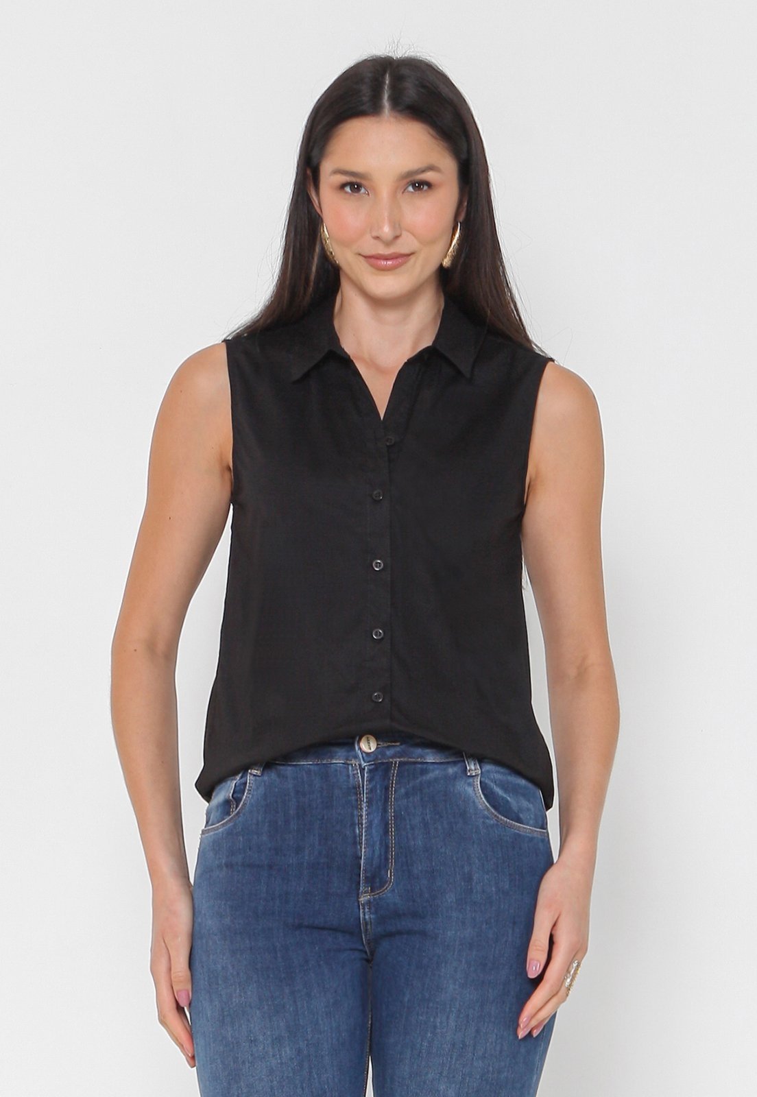 Camisa Intens Sem Manga Algodão Preto
