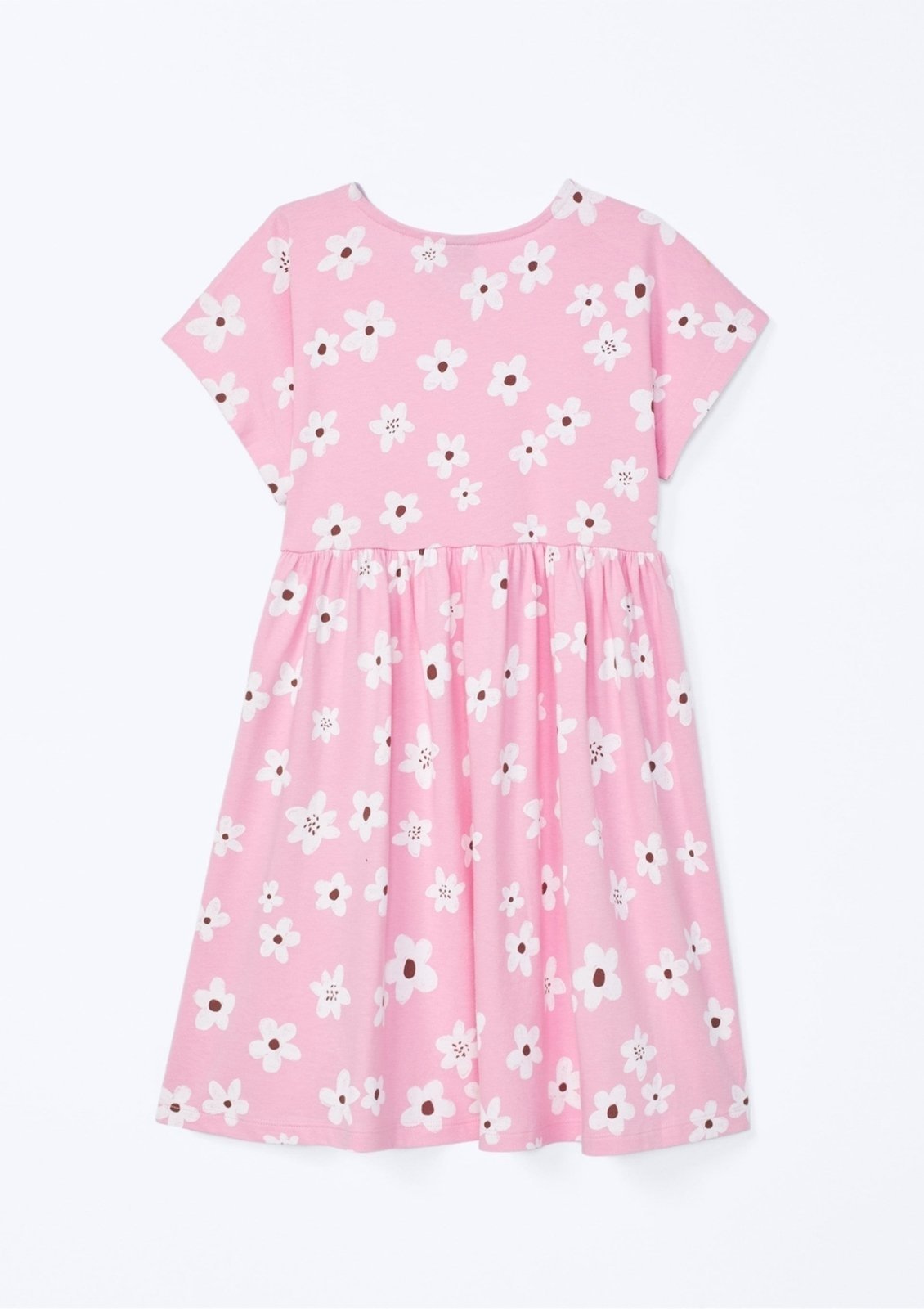 Vista 3 Infantil - Vestido Curto Estampado Em Algodão Hering Hering Kids rosê Hering Kids rosê