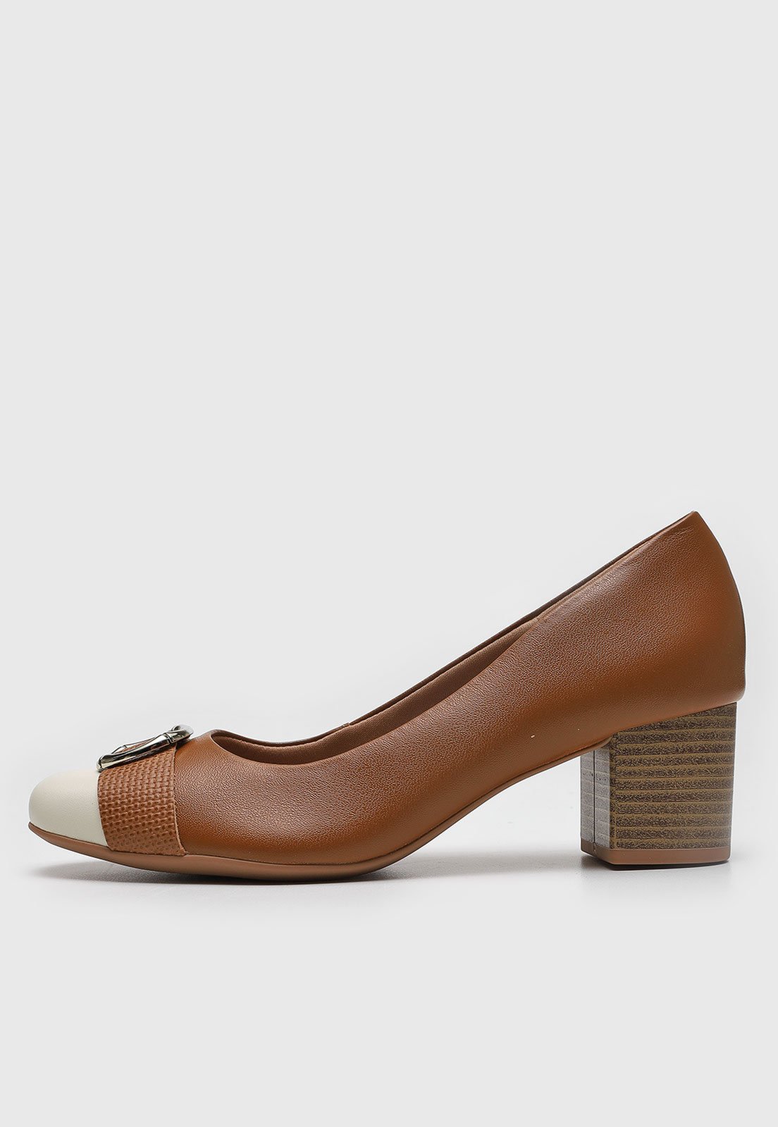 Scarpin Usaflex Baixo Argola Caramelo