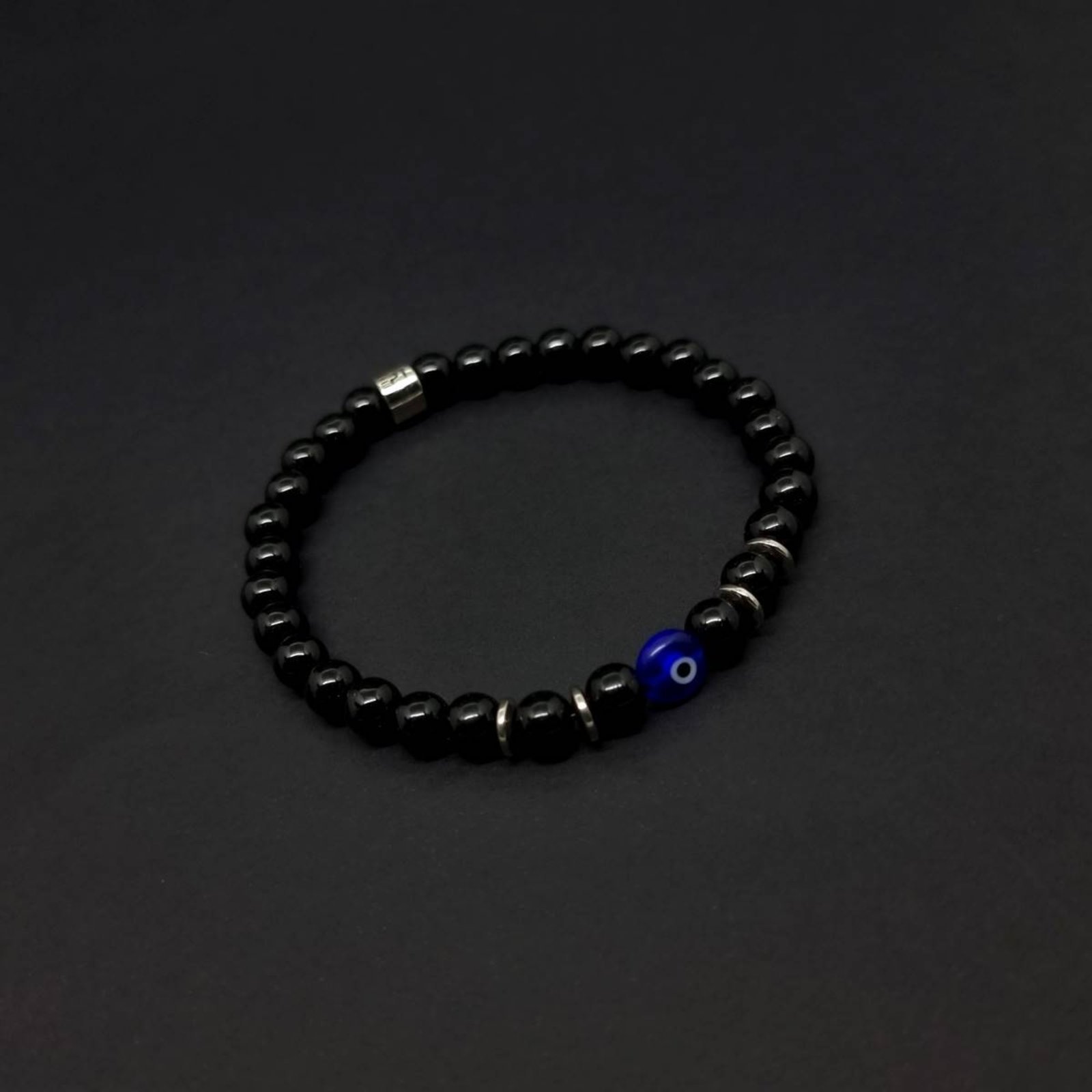 Pulseira de Pedras Onix Olho Grego Azul