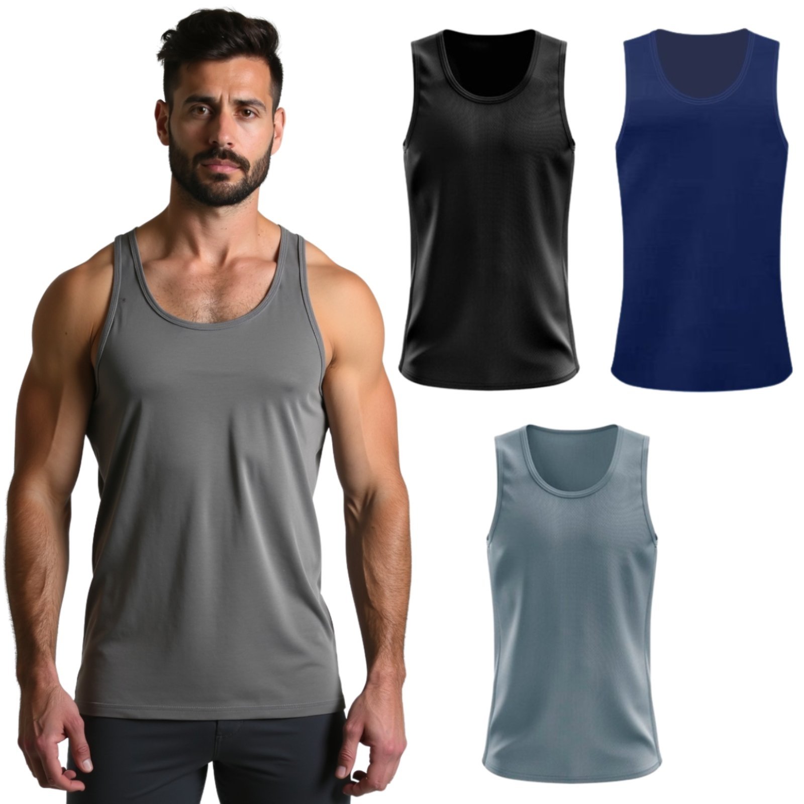 Kit 3 Regatas Femininas Dry Fit Masculinas TH6 Poliéster Básicas Casuais