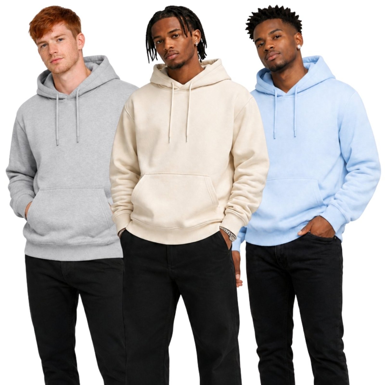 Kit 3 Moletom Modelo Canguru Com Capuz Masculino Liso