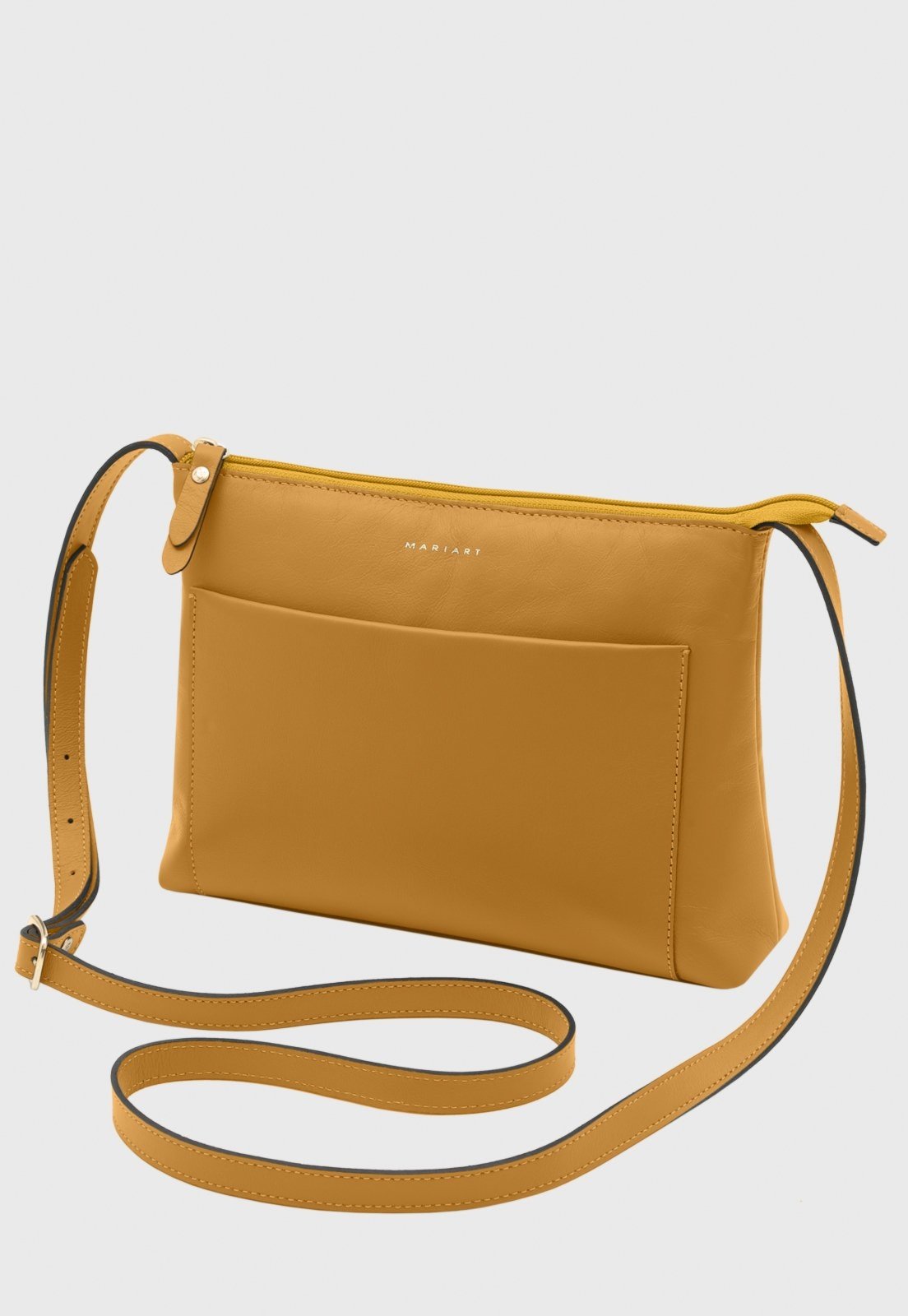 Bolsa Transversal de Couro Mariart Tacacá Amarelo Nanica
