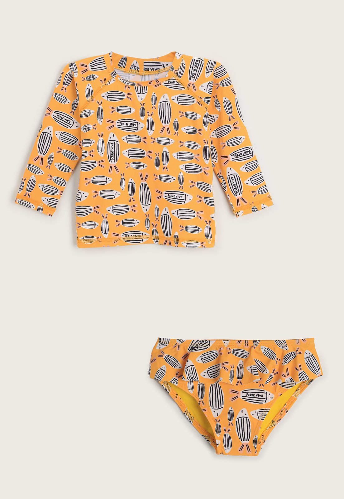 Biquíni Hering Peixes Amarelo
