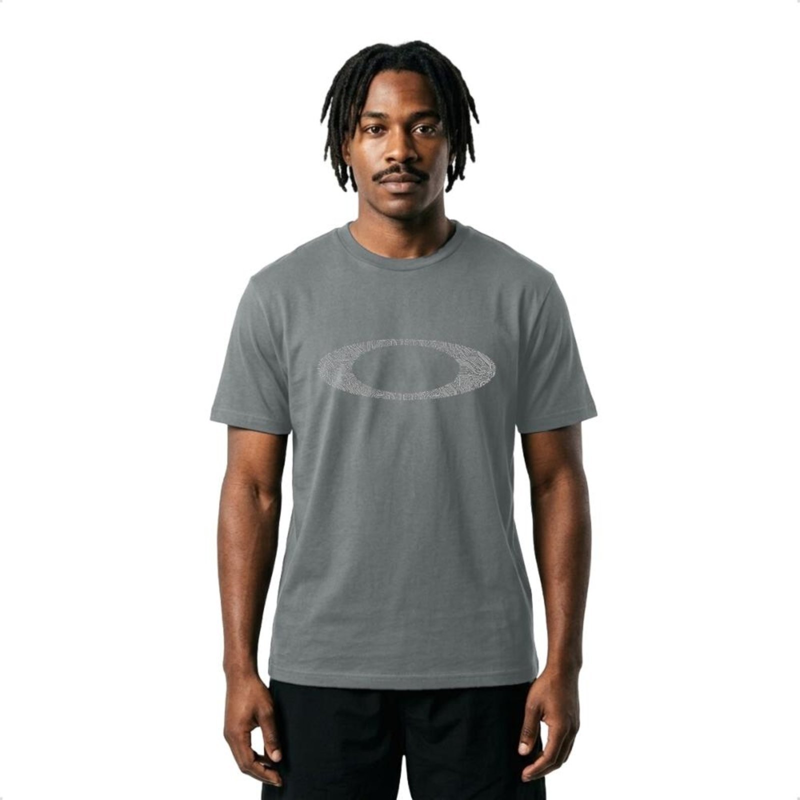 Camiseta Oakley Masculina Ellipse Motherboard Casual Cinza