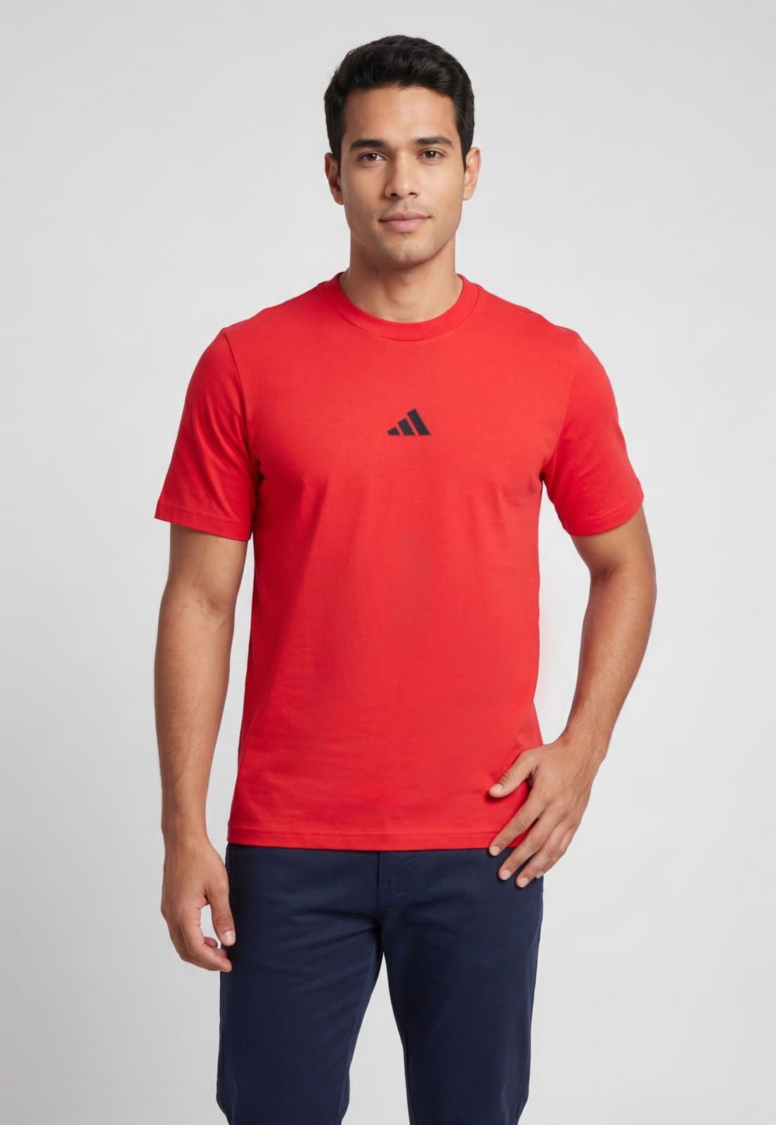 Camiseta Masculina adidas Sportswear Decote Redondo Vermelha