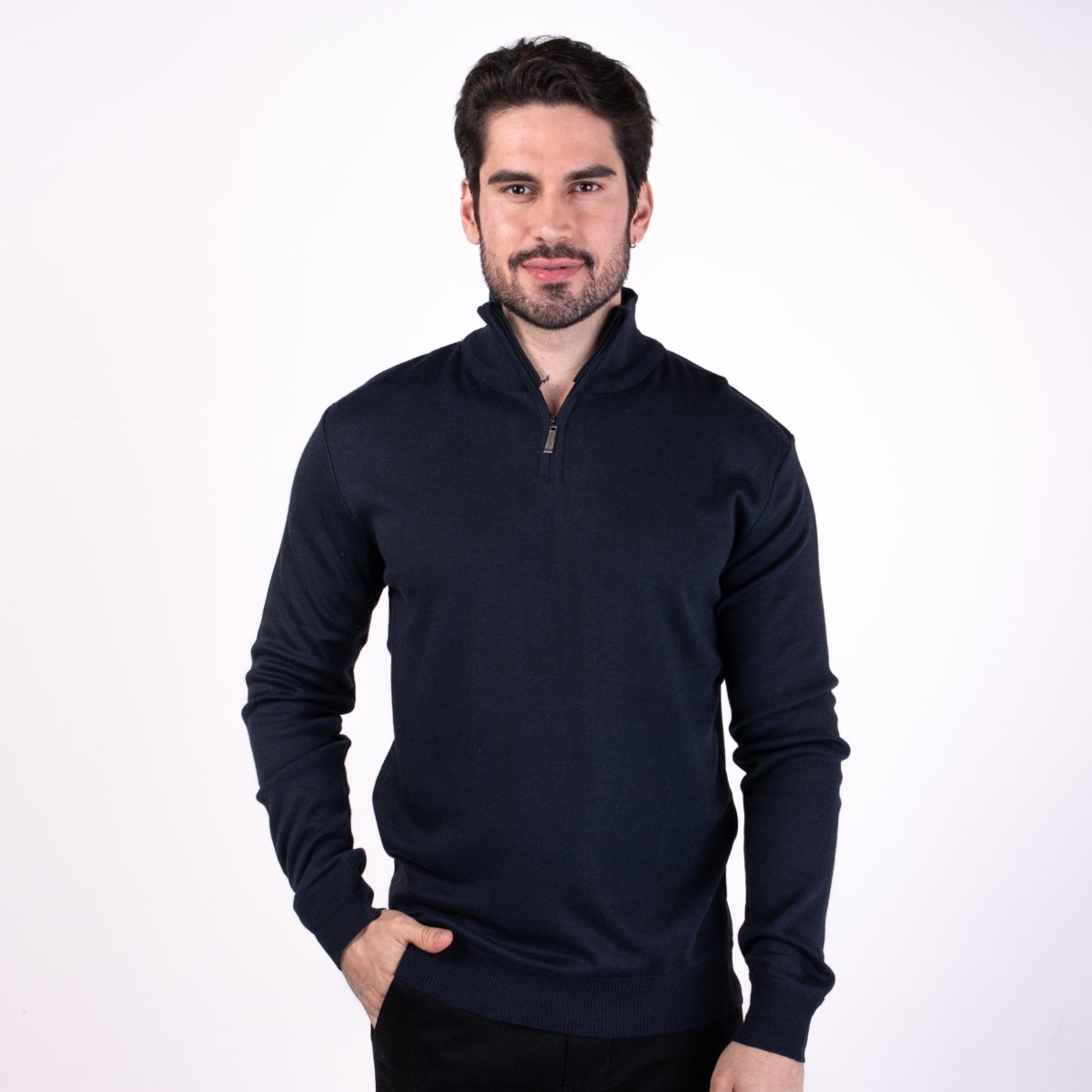 Suéter Polo Live Zíper Marinho