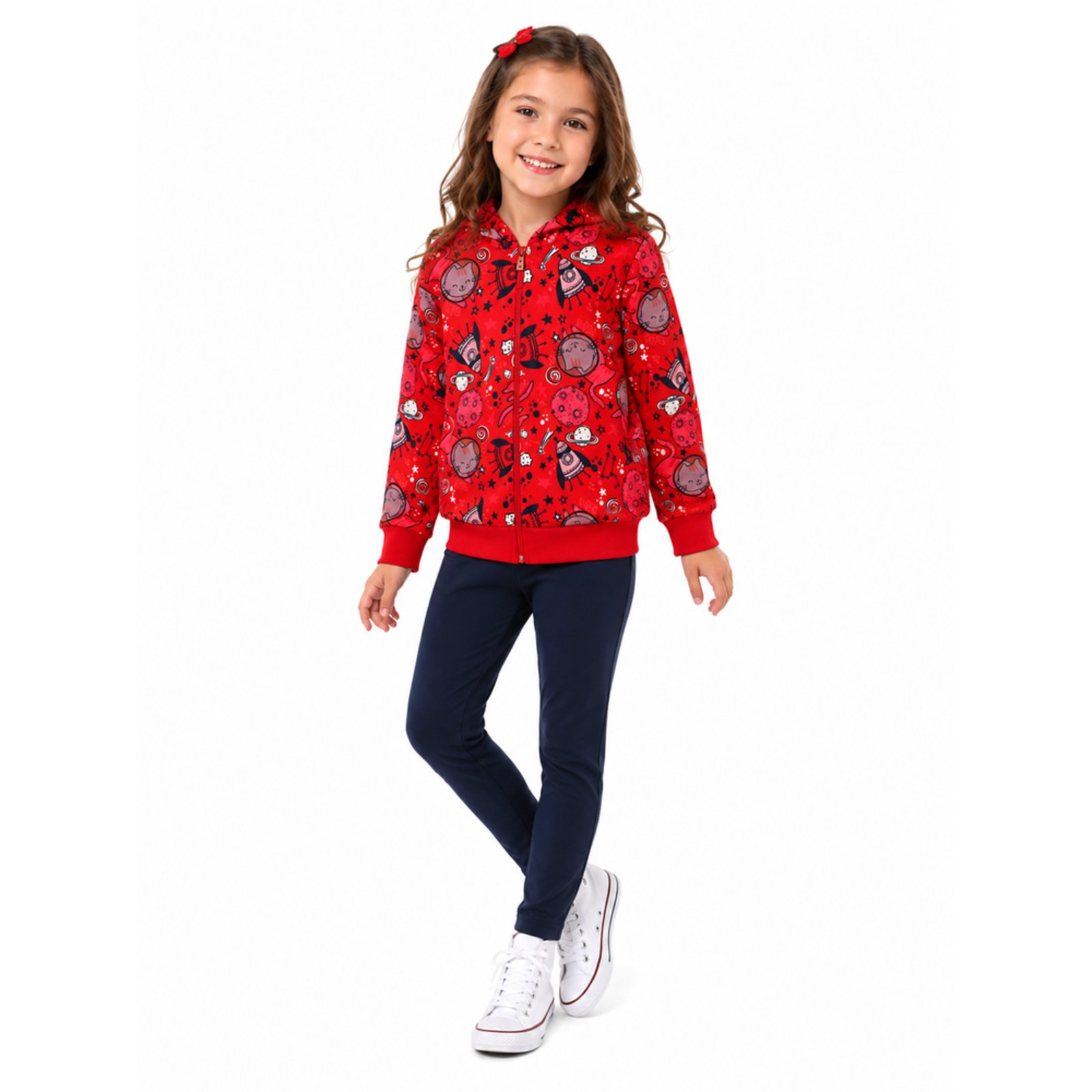 Infantil - Conjunto Menina de Inverno Gatinhos Espaciais Iaia