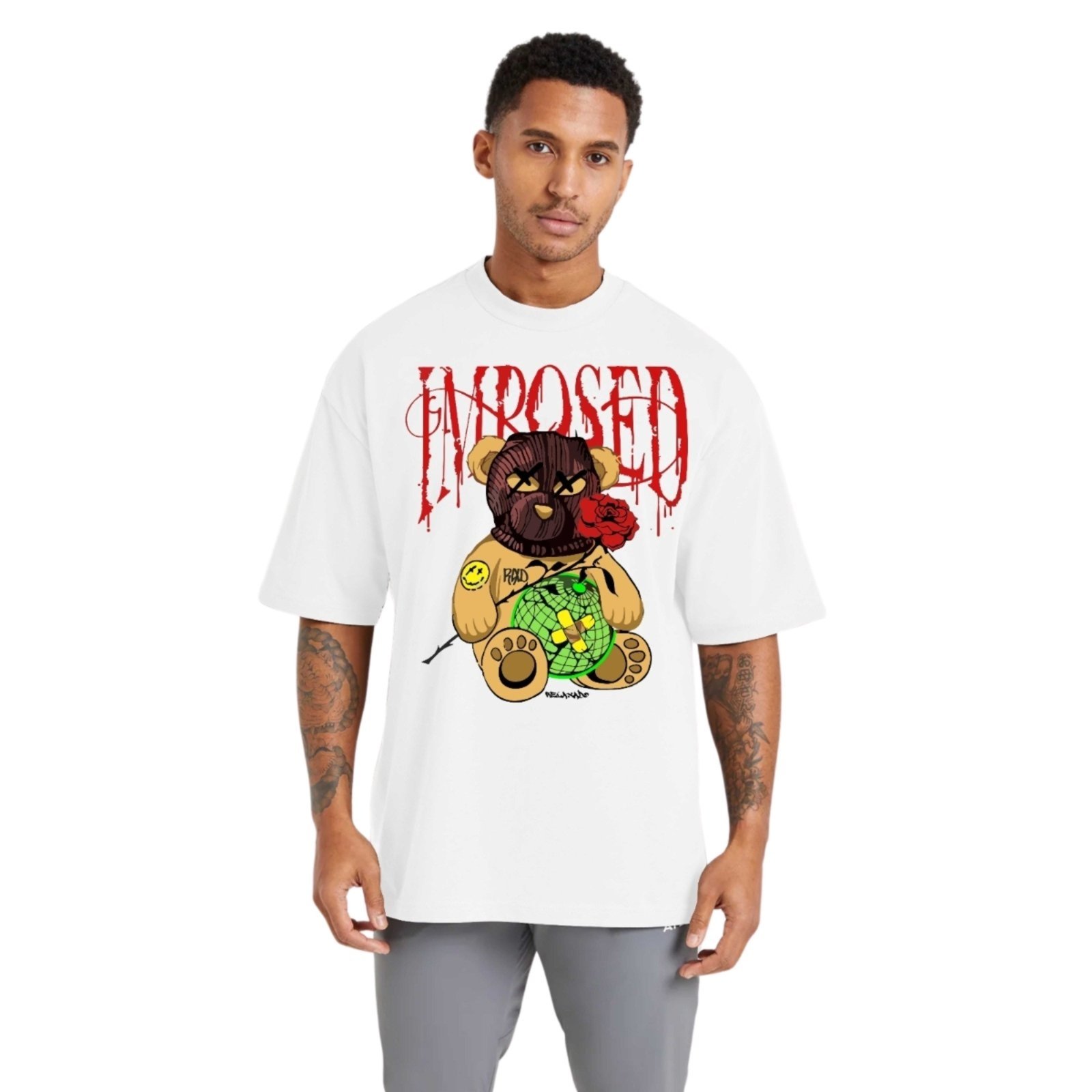 Camiseta Oversized Streetwear de Algodão Masculina Ideal para Academia e Esportes Imposed
