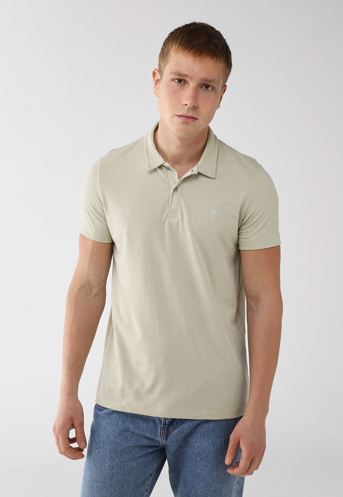 Polo Masculina Dudalina Gola Tradicional Verde
