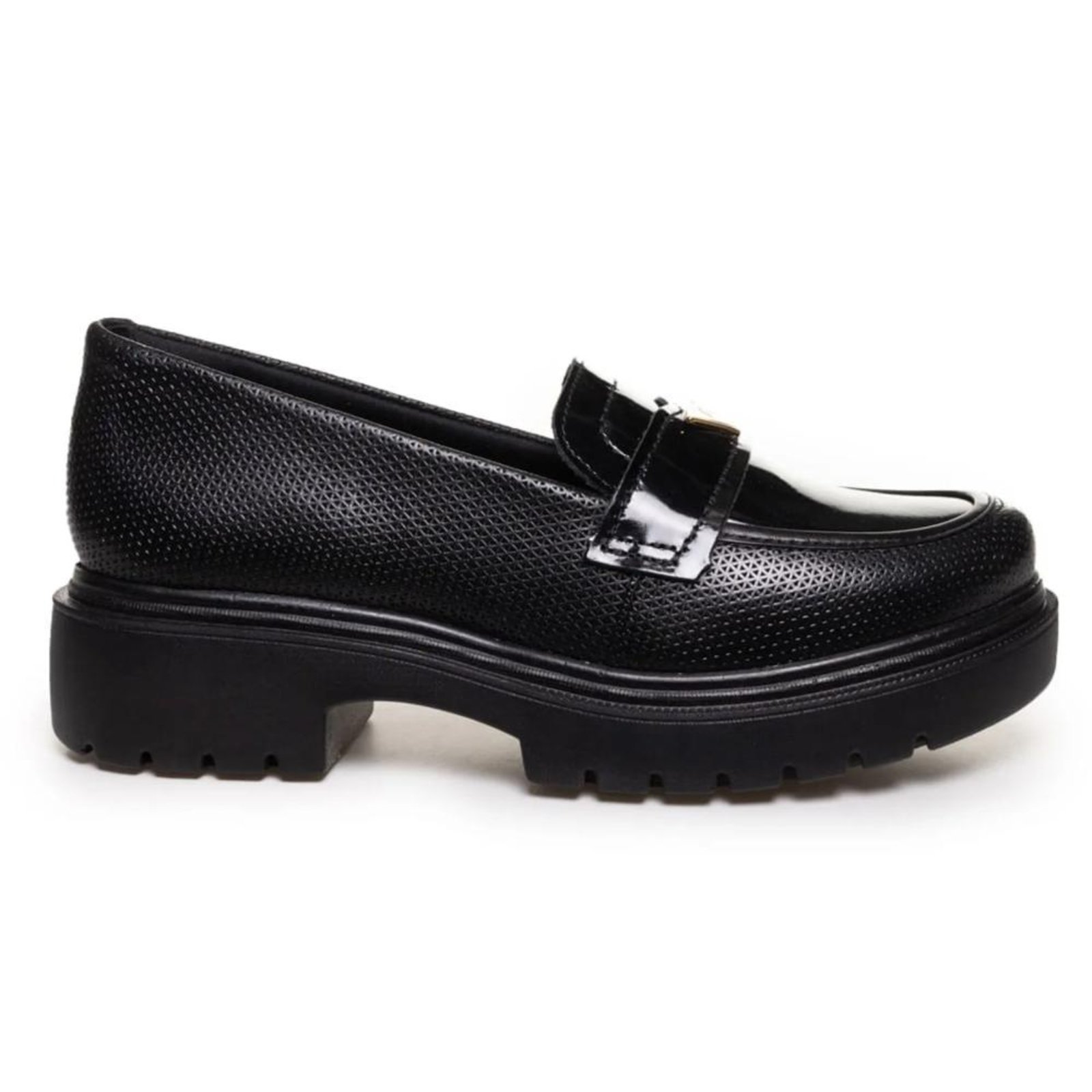 Sapato Mocassim Pegada Verniz Feminino Preto