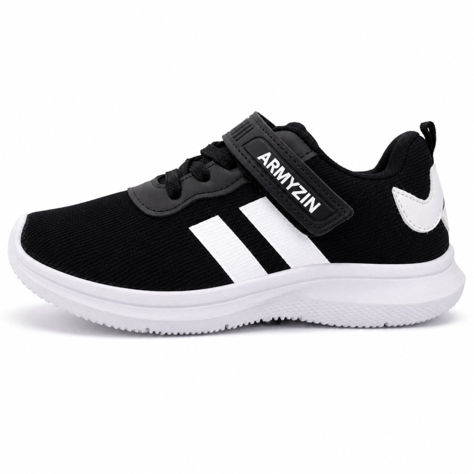 Infantil - Tênis Masculino Leve Confortável Macio Preto Branco Armyz+ Dinossauro