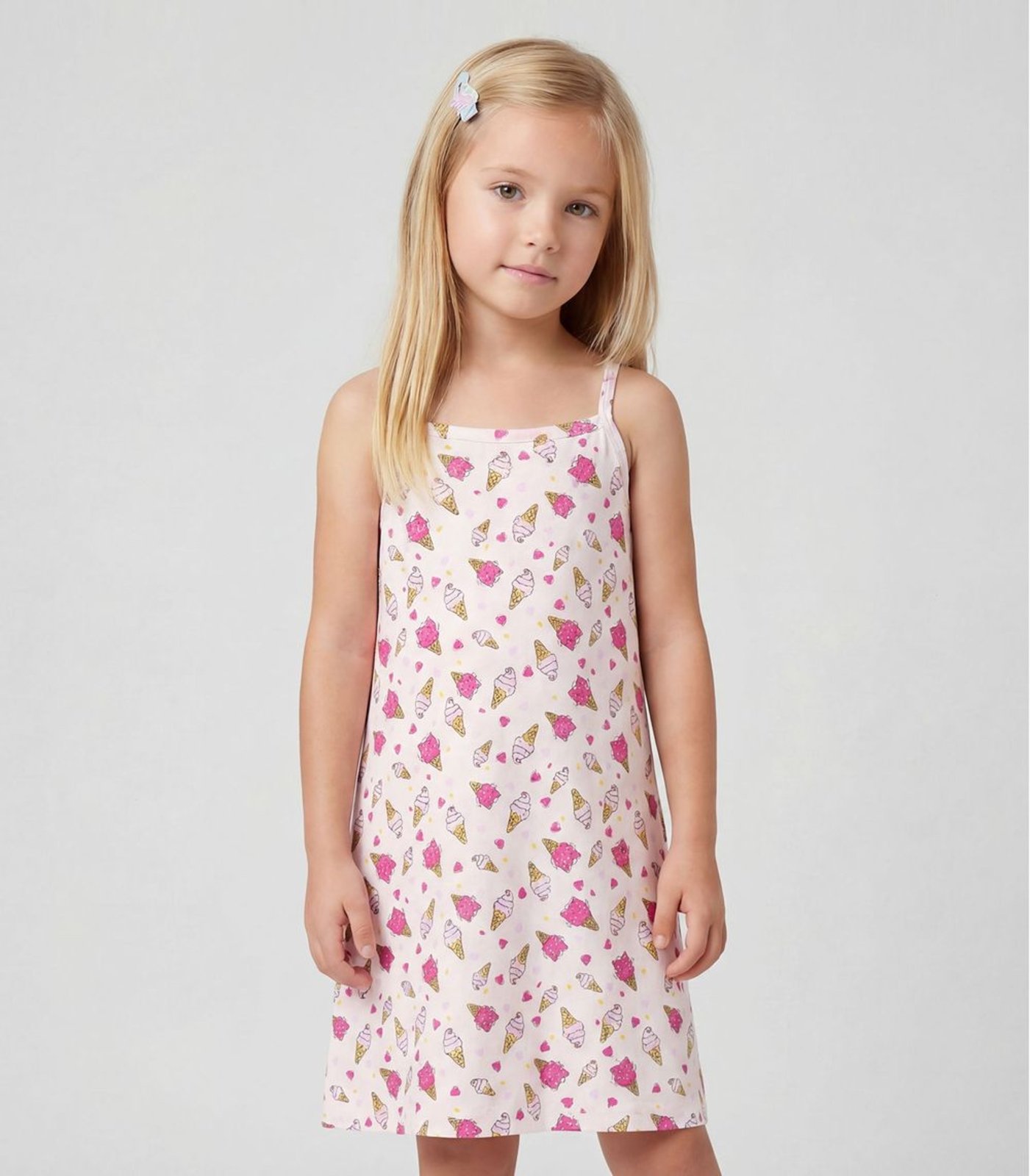 Infantil - Vestido em Cotton Leve Rotativo Select Rosa