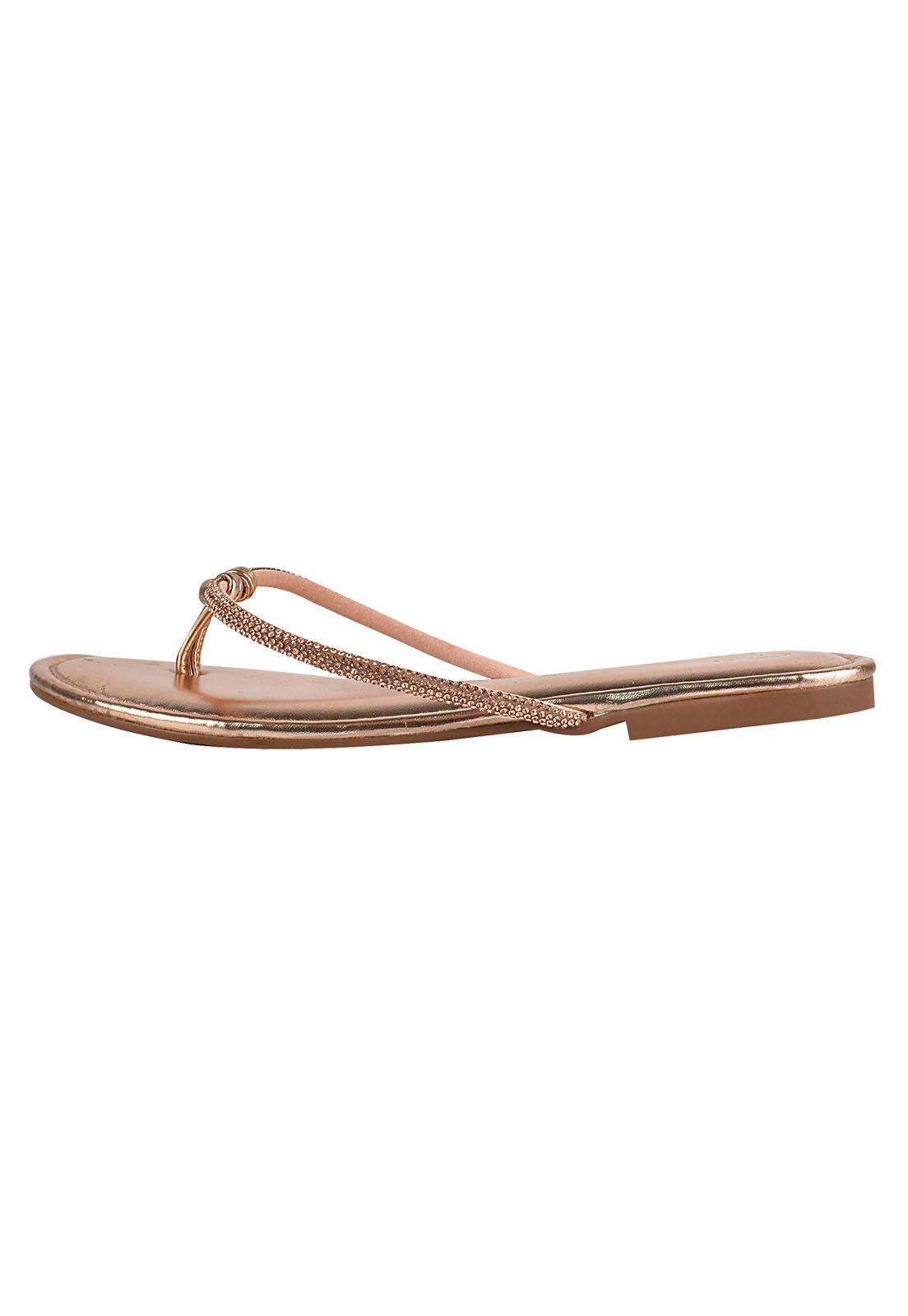 Sandália Feminina Rasteira Chinelo Verão Strass Brilho Dia a Dia Confortável