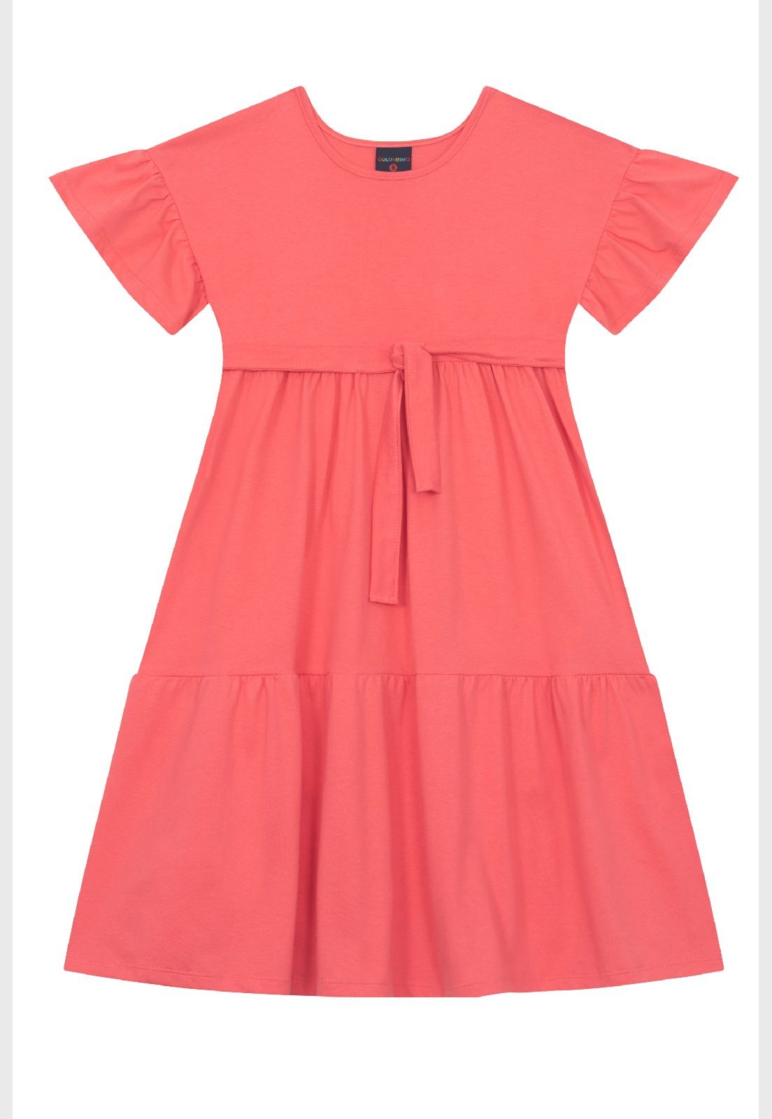 Infantil - Vestido em Algodão com Babados Guloseima Vermelho